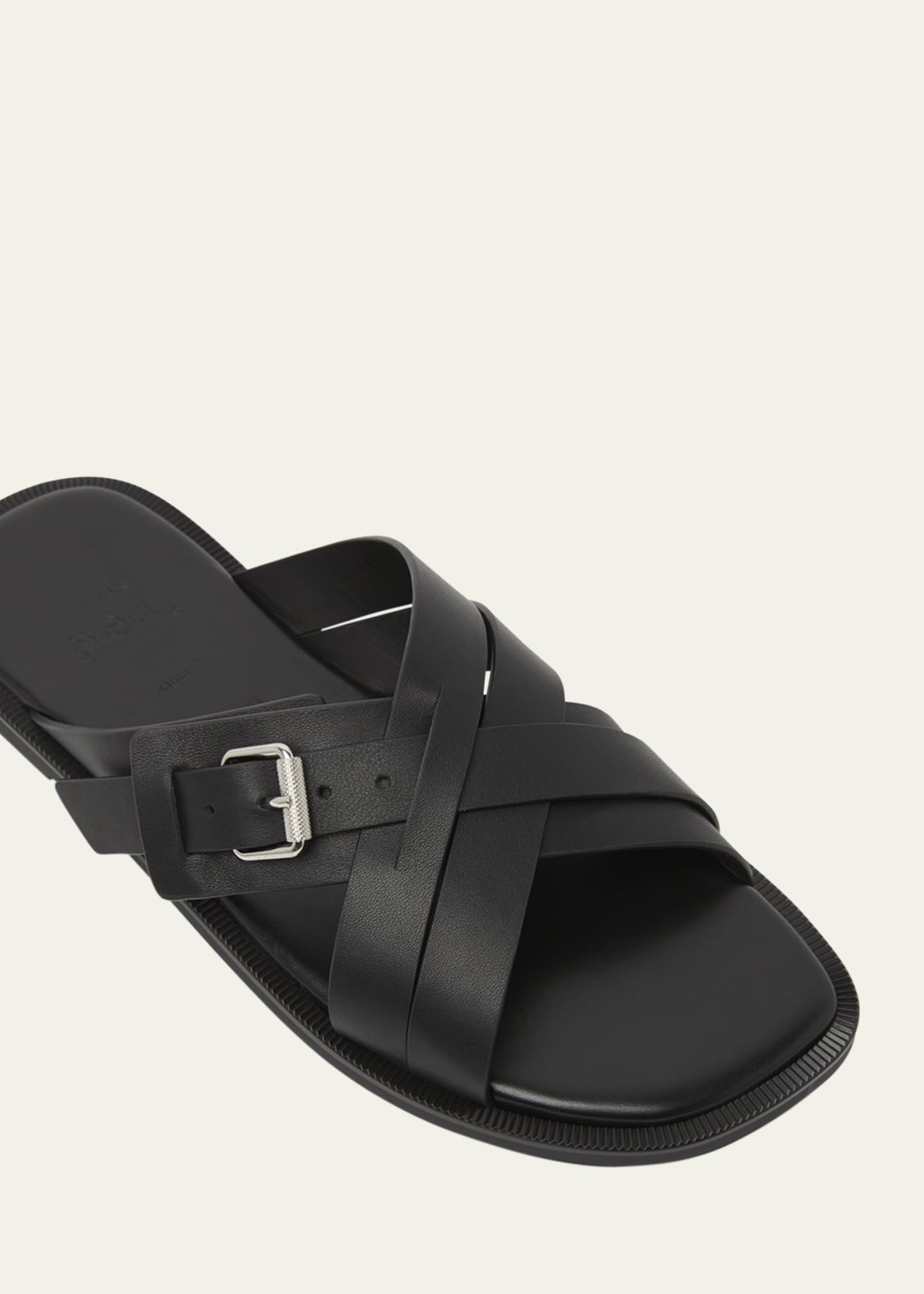 Christian Louboutin Men's Emircross Crisscross Leather Slide Sandals Image 3 of 4
