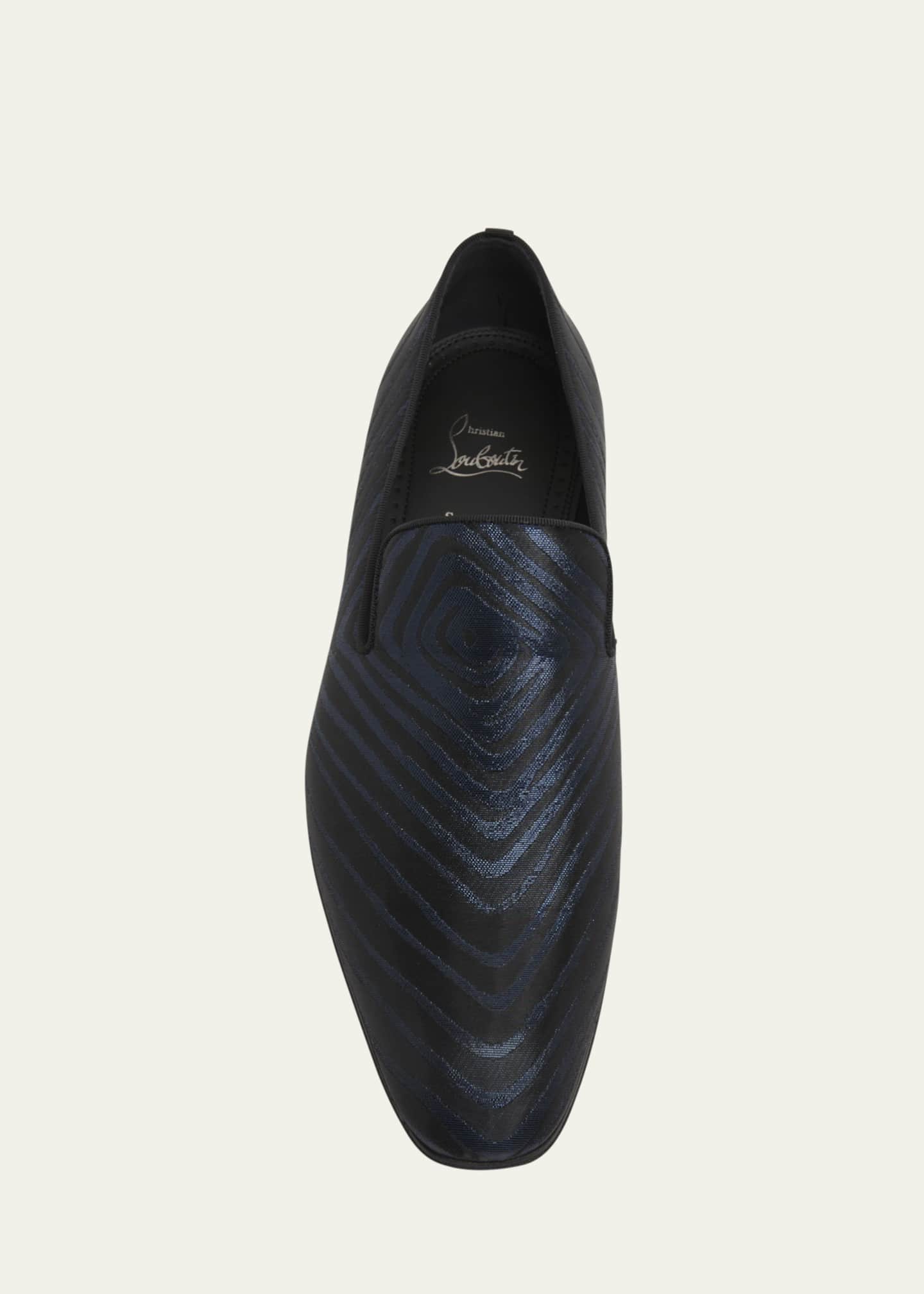 Christian Louboutin Men's Dandelion Red-Sole Jacquard Loafers Image 4 of 4