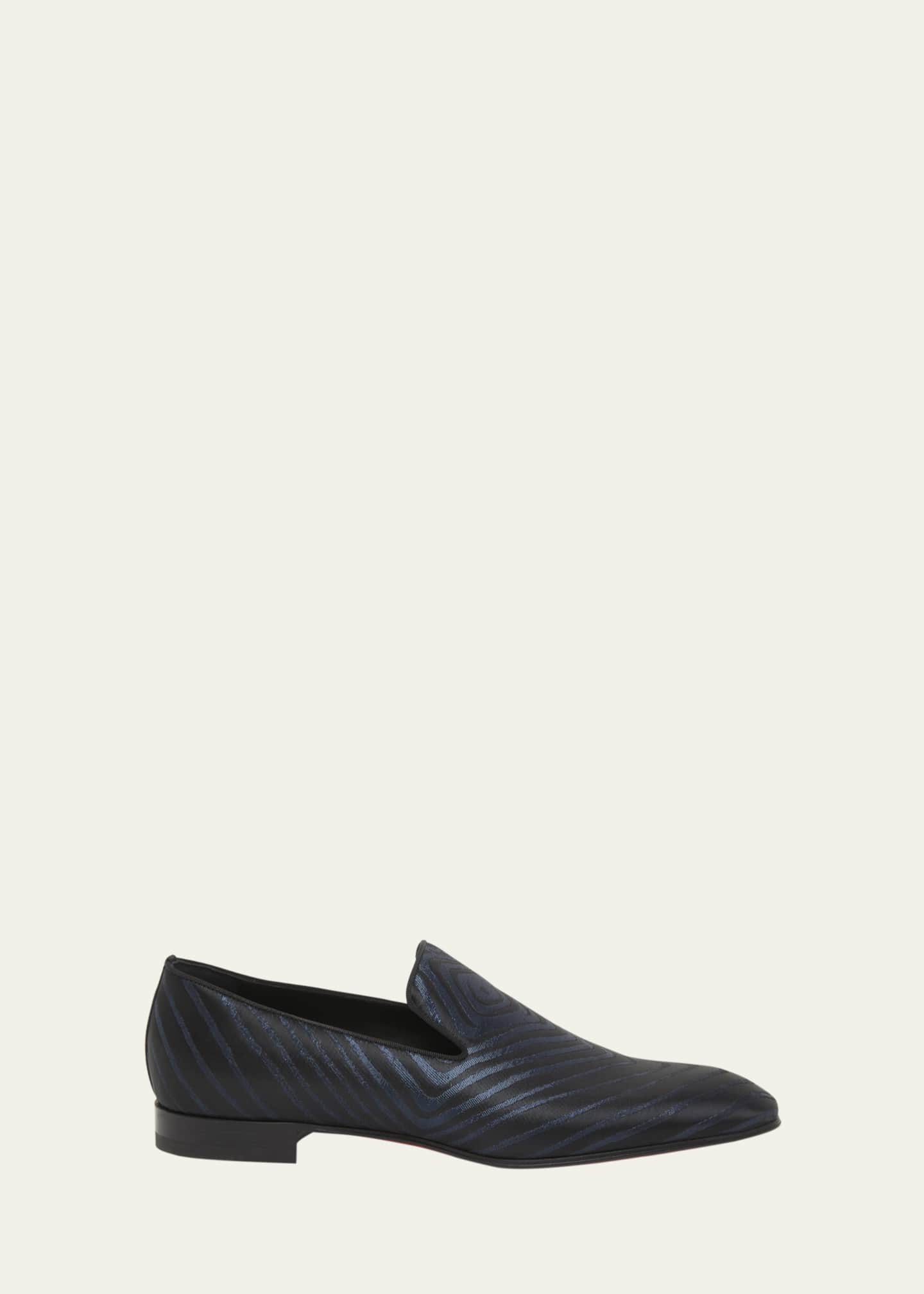Christian Louboutin Men's Dandelion Red-Sole Jacquard Loafers Image 1 of 4