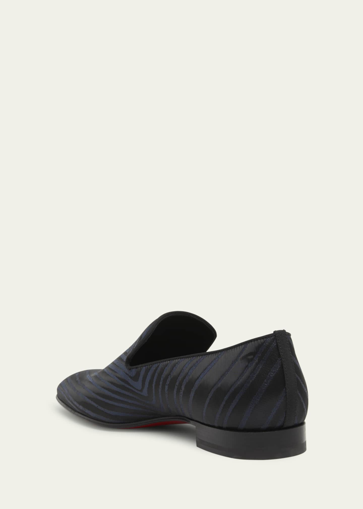 Christian Louboutin Men's Dandelion Red-Sole Jacquard Loafers Image 3 of 4