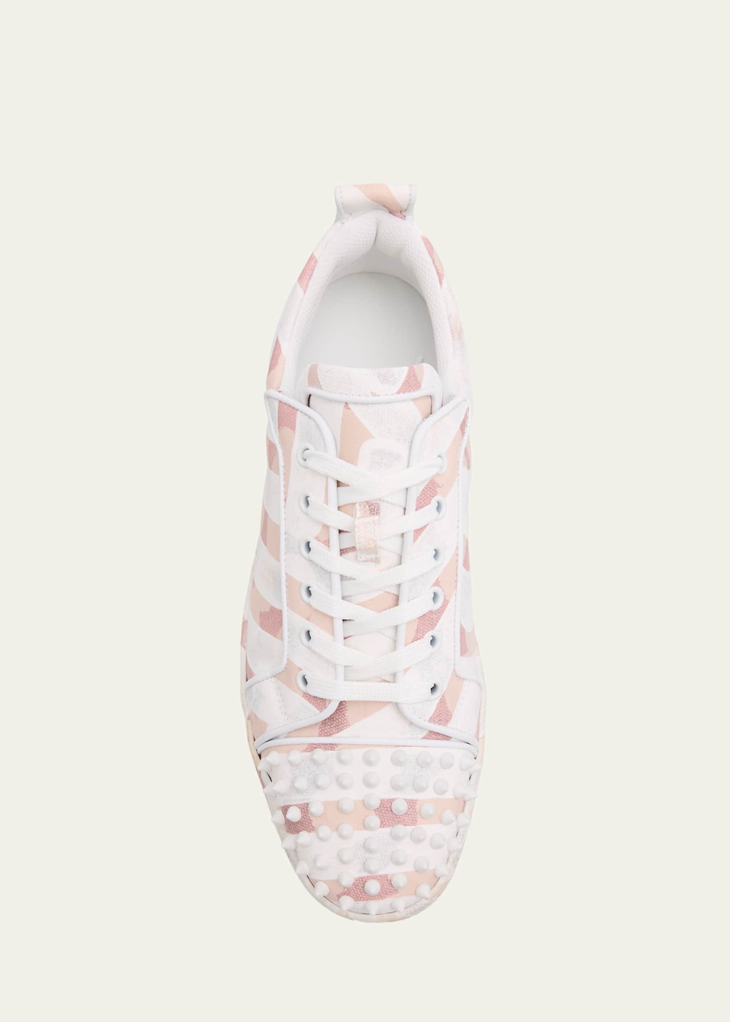 Christian Louboutin Men's Louis Junior Spikes Gaagal-Print Sneakers Image 6 of 6