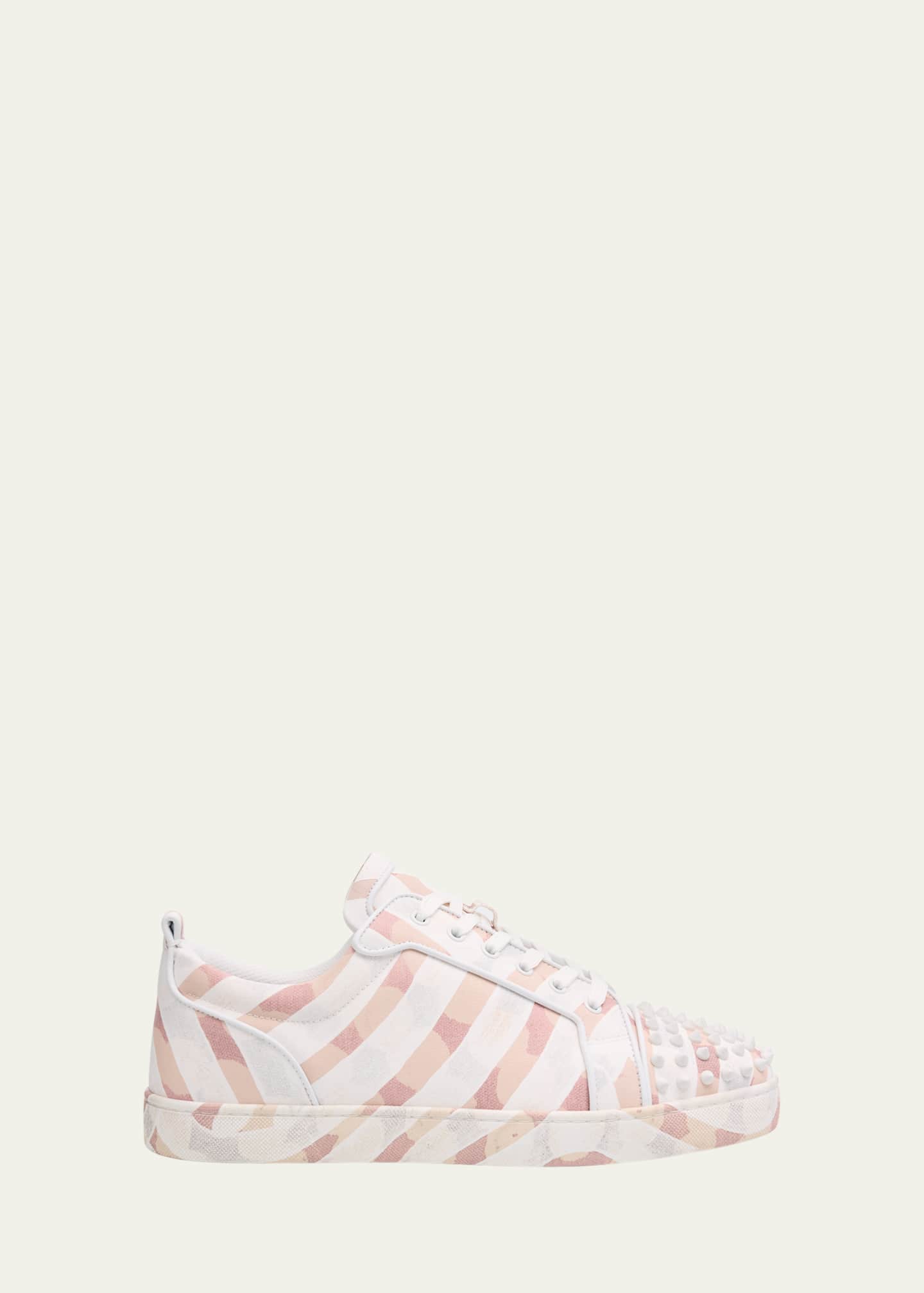 Christian Louboutin Men's Louis Junior Spikes Gaagal-Print Sneakers Image 1 of 6