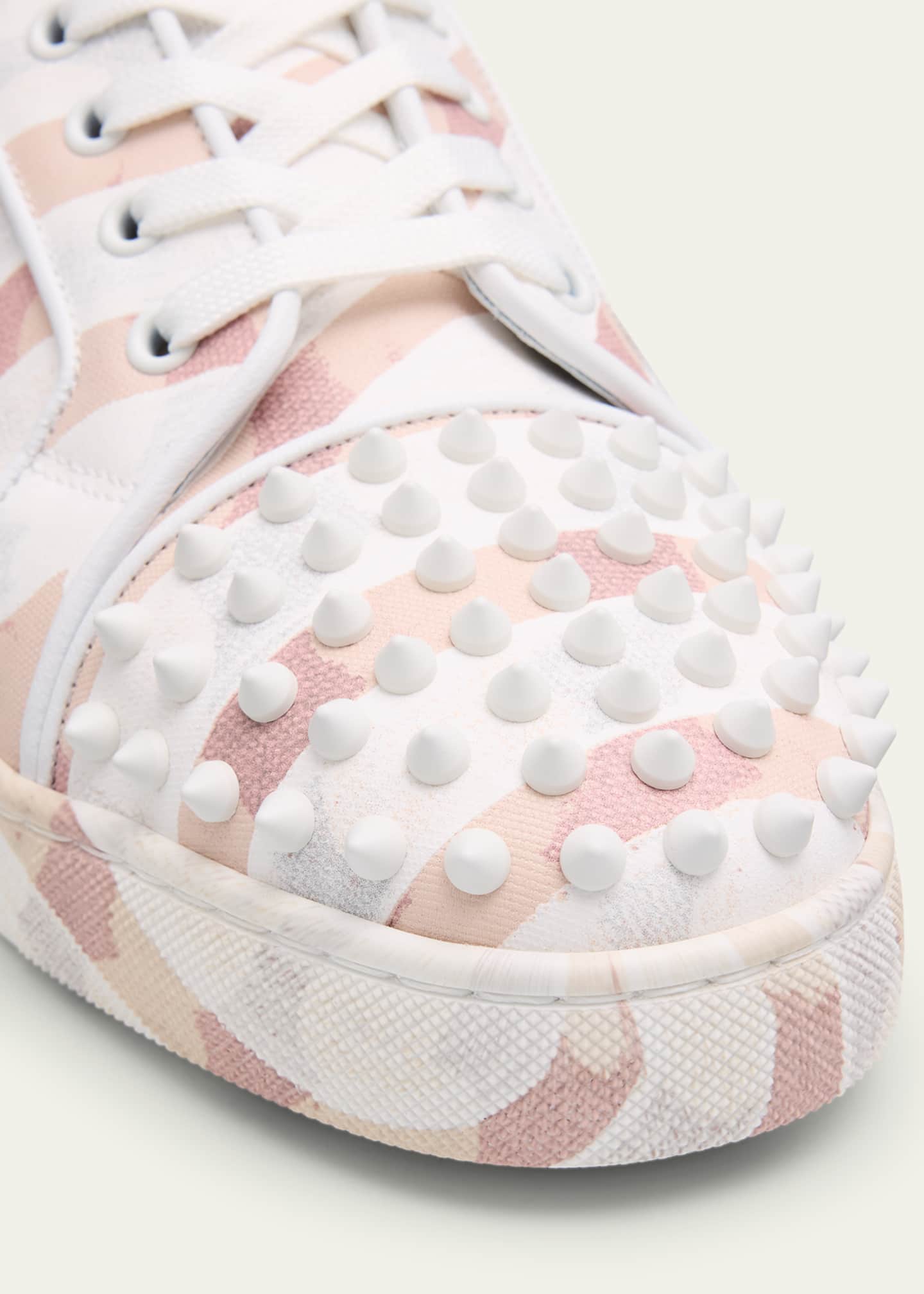 Christian Louboutin Men's Louis Junior Spikes Gaagal-Print Sneakers Image 5 of 6