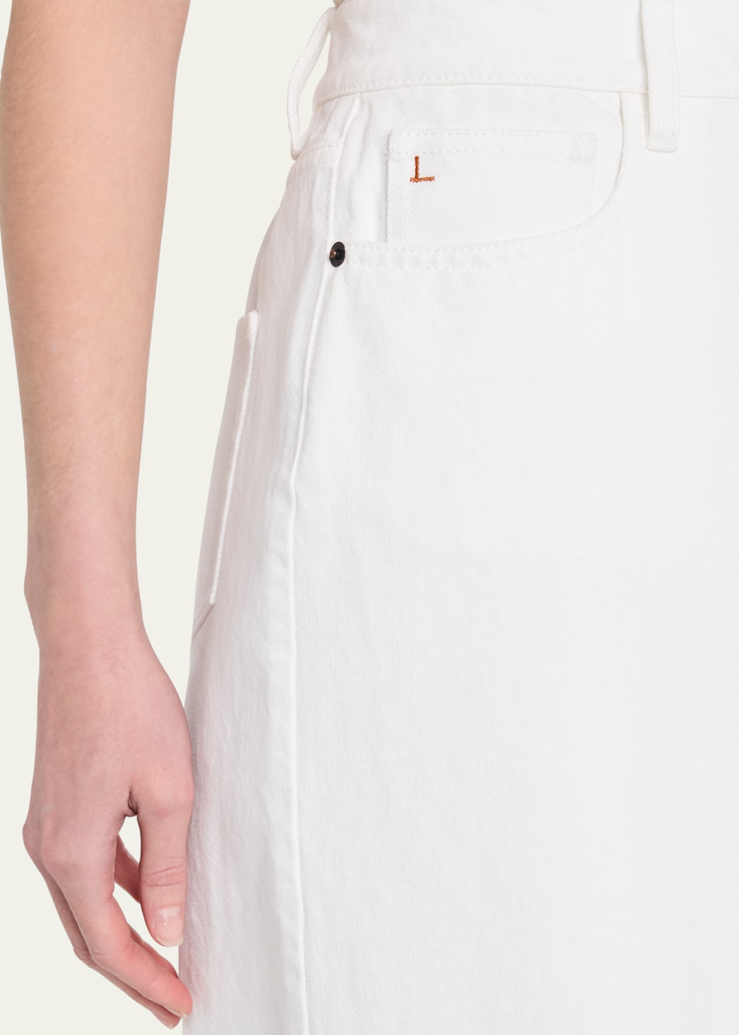 Lafayette 148 New York Front-Slit Cotton Midi Skirt Image 5 of 5