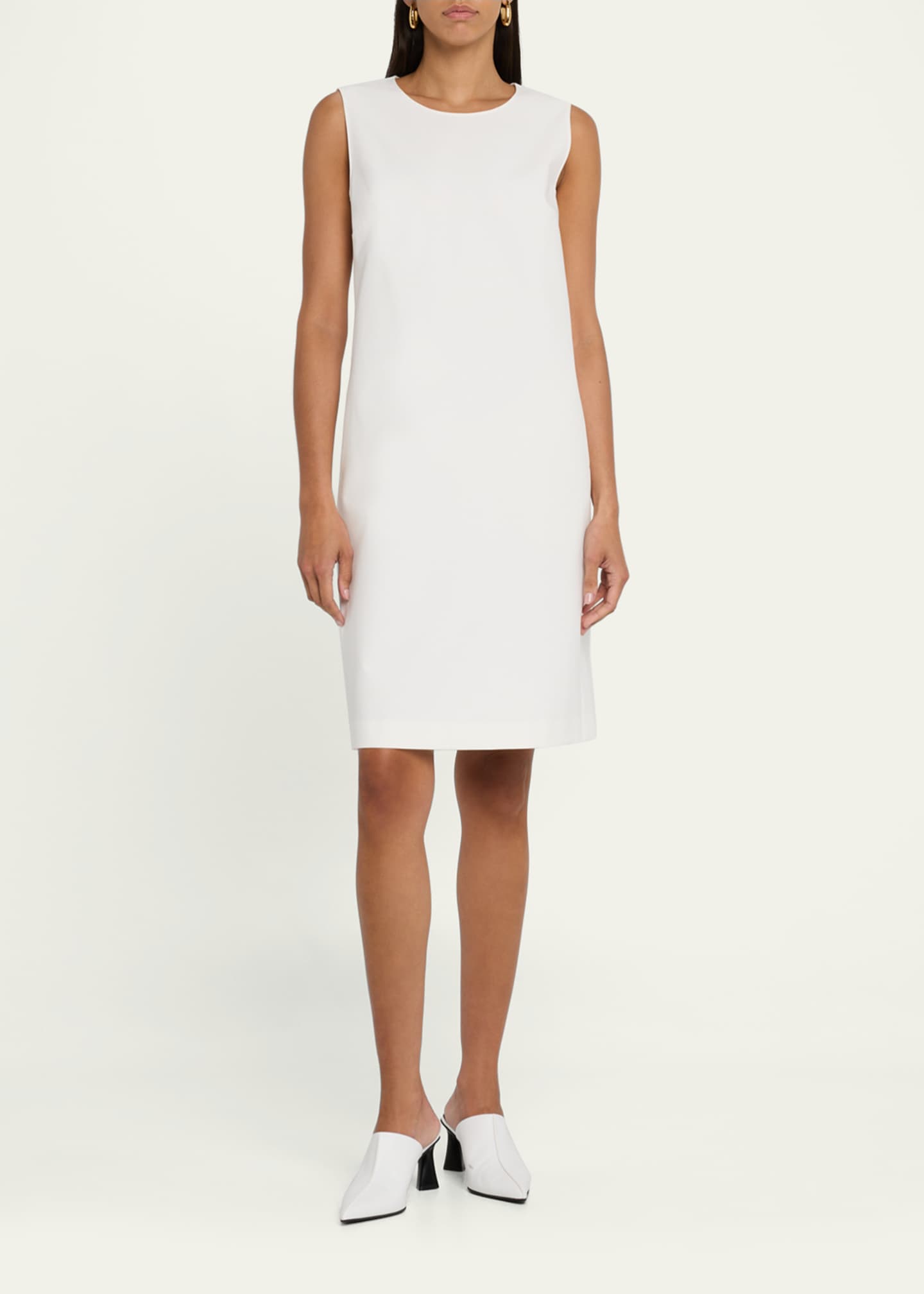 cotton blend shift dress Celandine Embroidered Wave Cotton Linen Blend Mini Shift Dress
