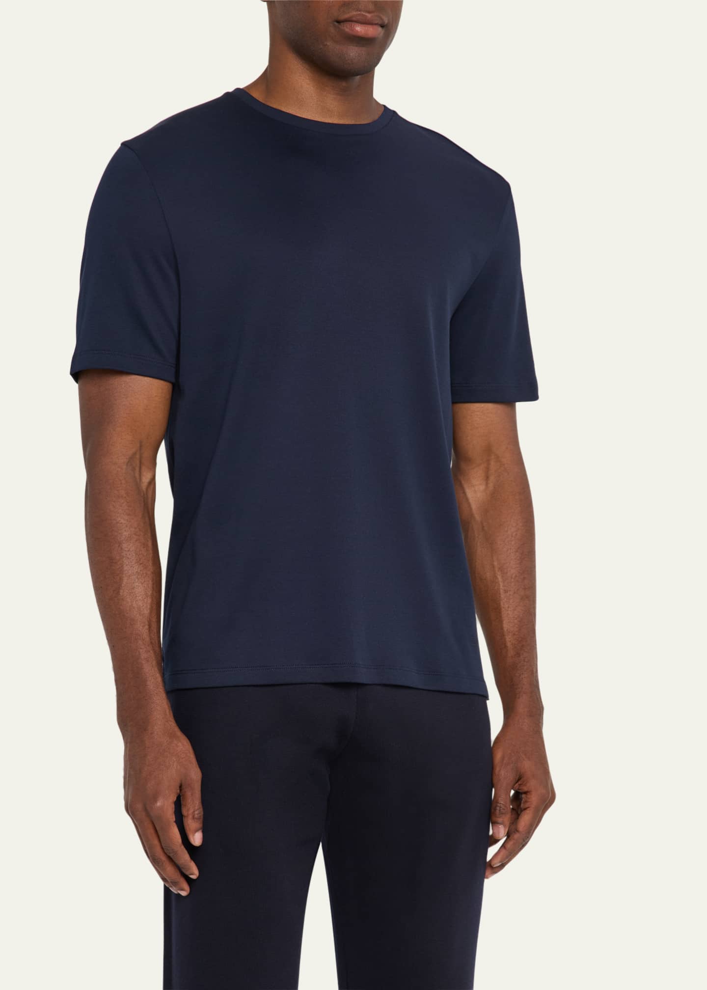 Loro Piana Men's Tremezzo Sea Island Cotton Crewneck T-Shirt Image 4 of 5