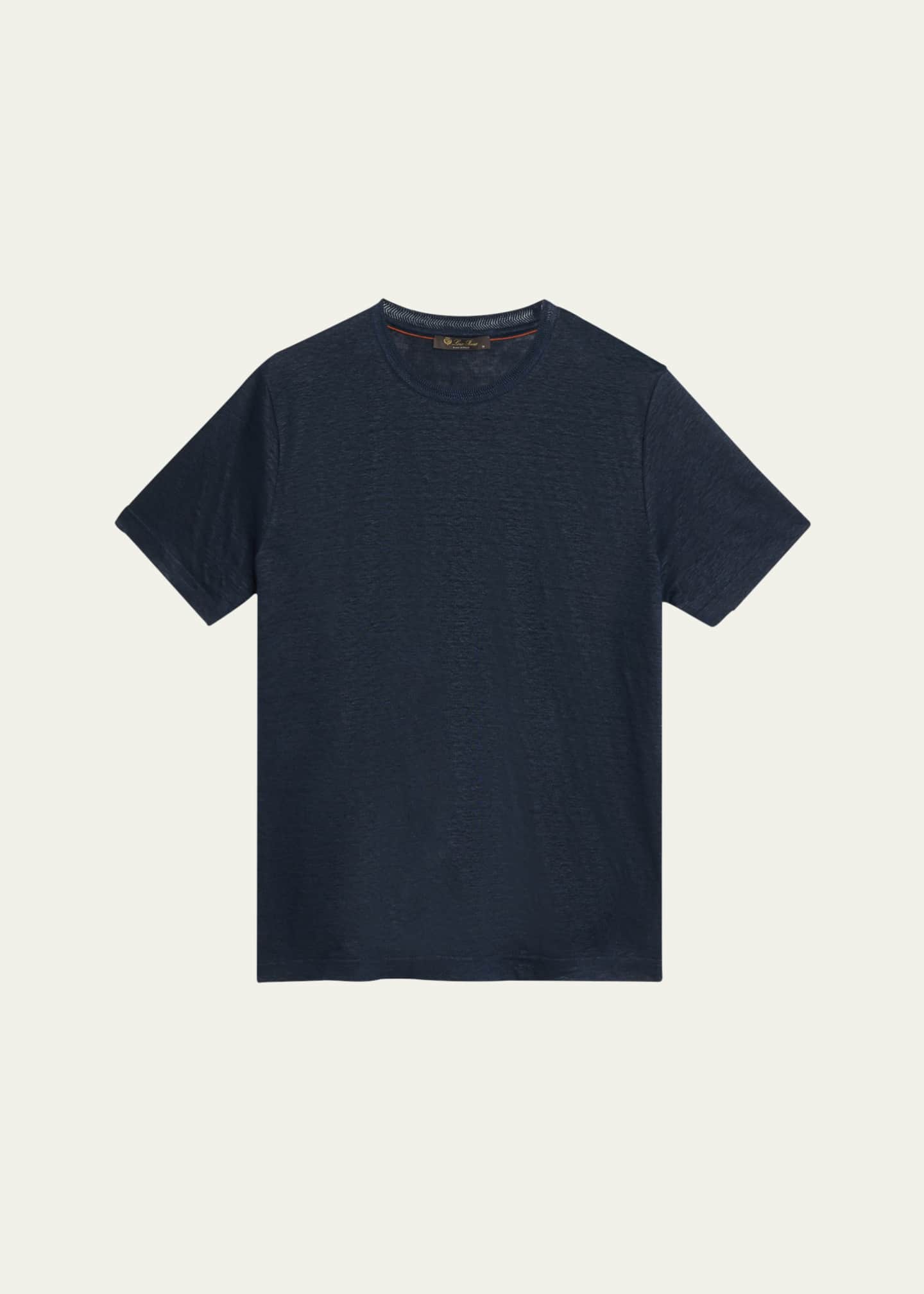 Loro Piana Men's Sam Linen Crewneck T-Shirt Image 1 of 5