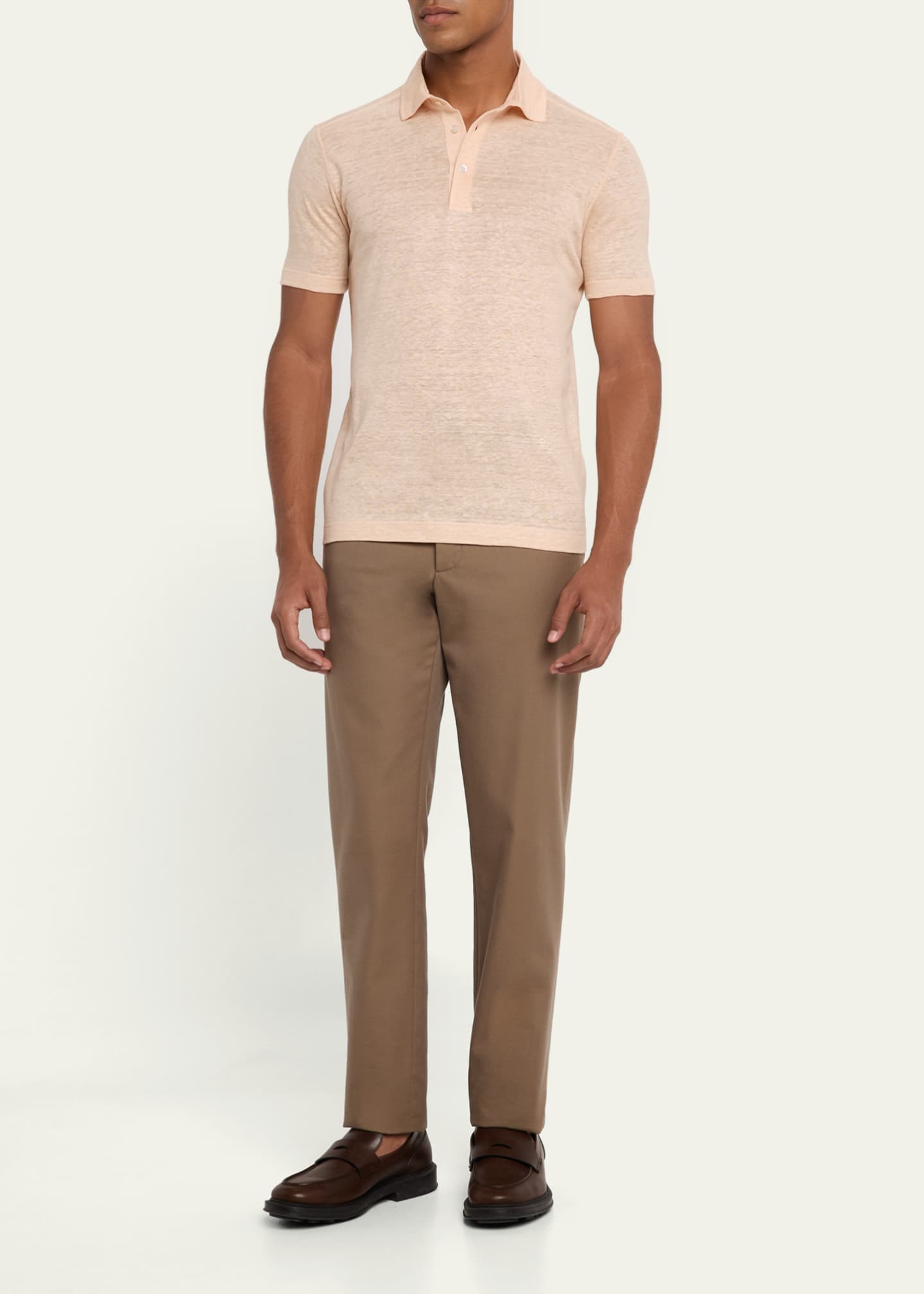 Loro Piana Men's Sam Linen Crewneck T-Shirt Image 2 of 5