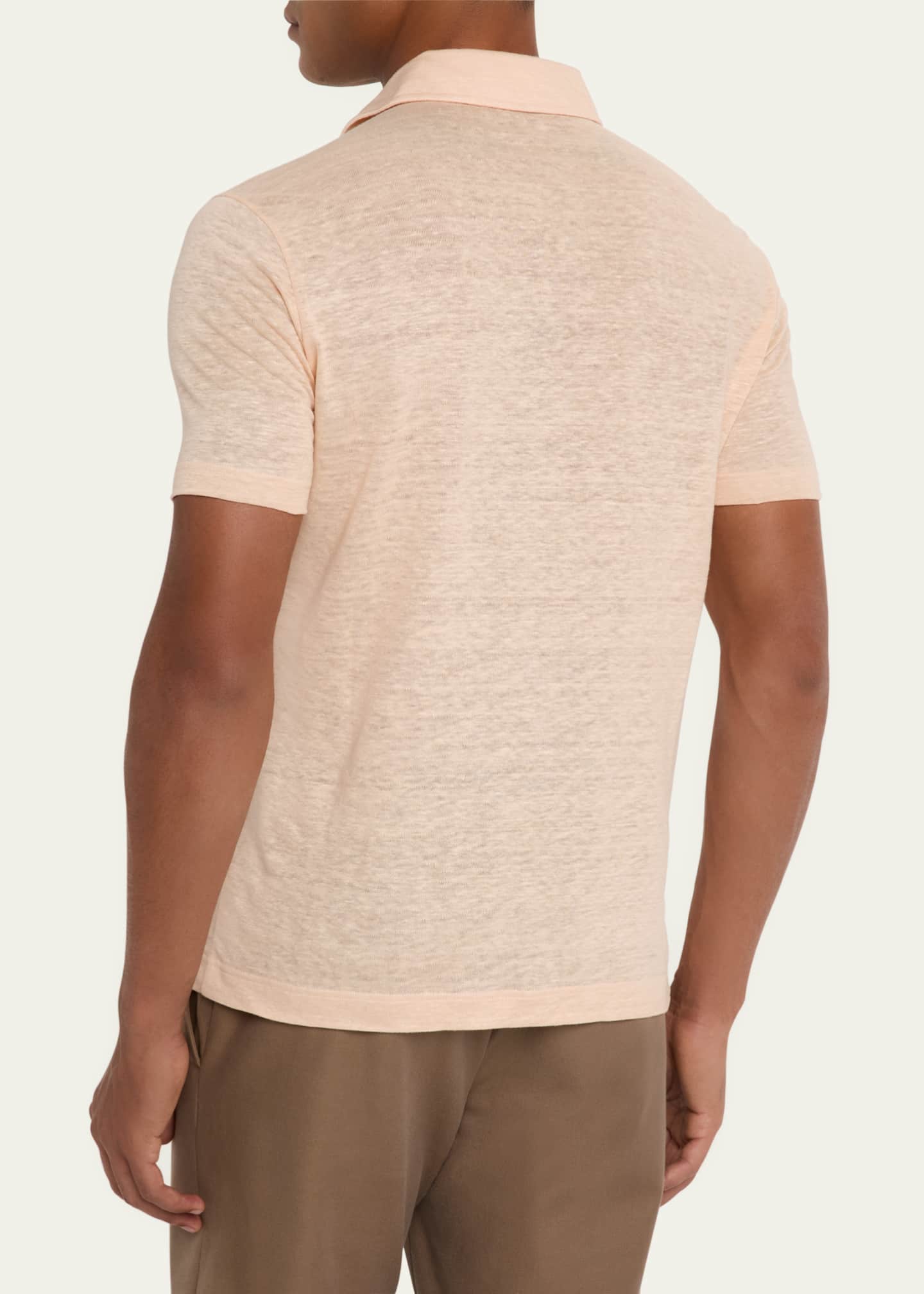 Loro Piana Men's Sam Linen Crewneck T-Shirt Image 3 of 5