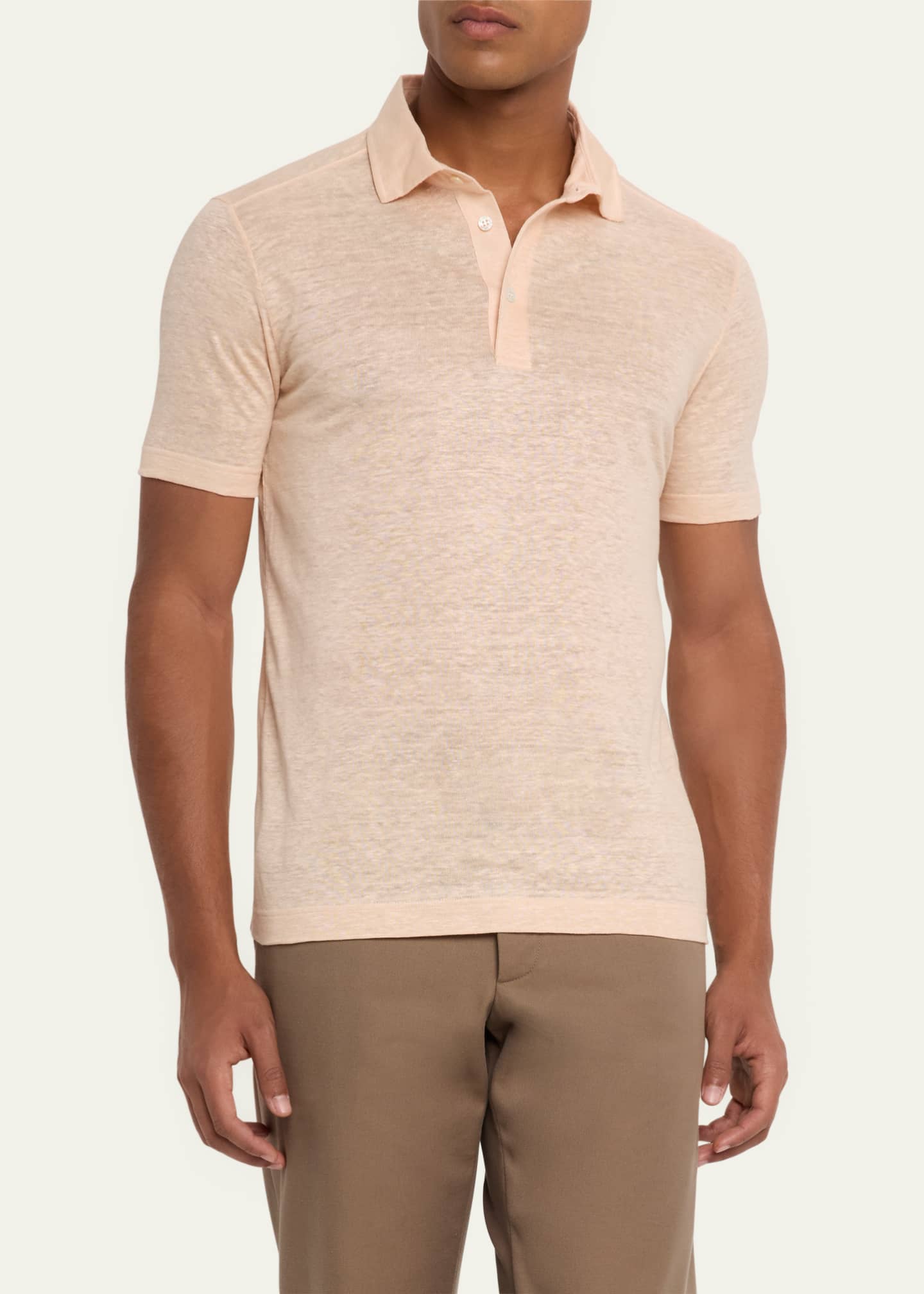 Loro Piana Men's Sam Linen Crewneck T-Shirt Image 4 of 5