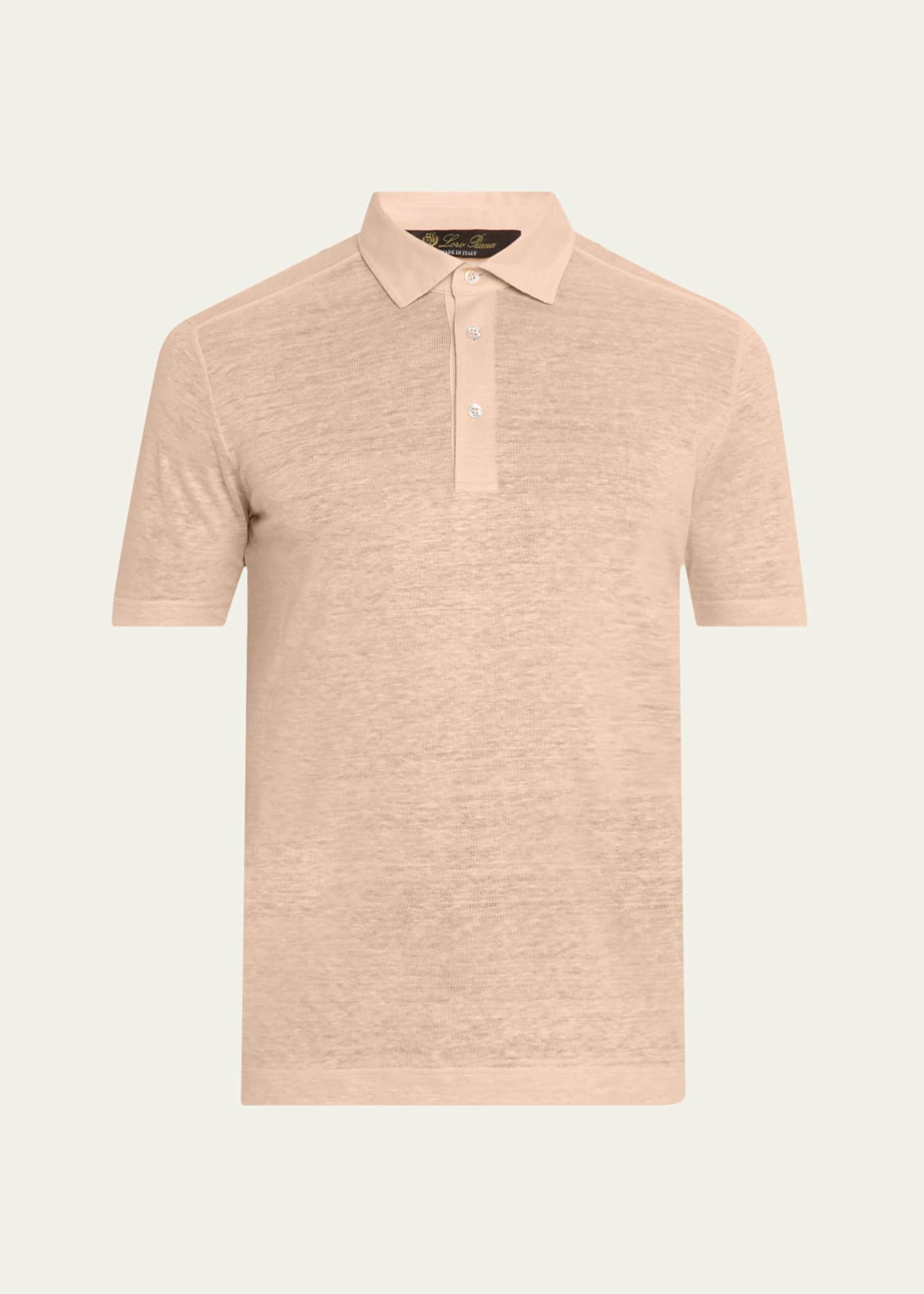 Loro Piana Men's Sam Linen Crewneck T-Shirt Image 1 of 5