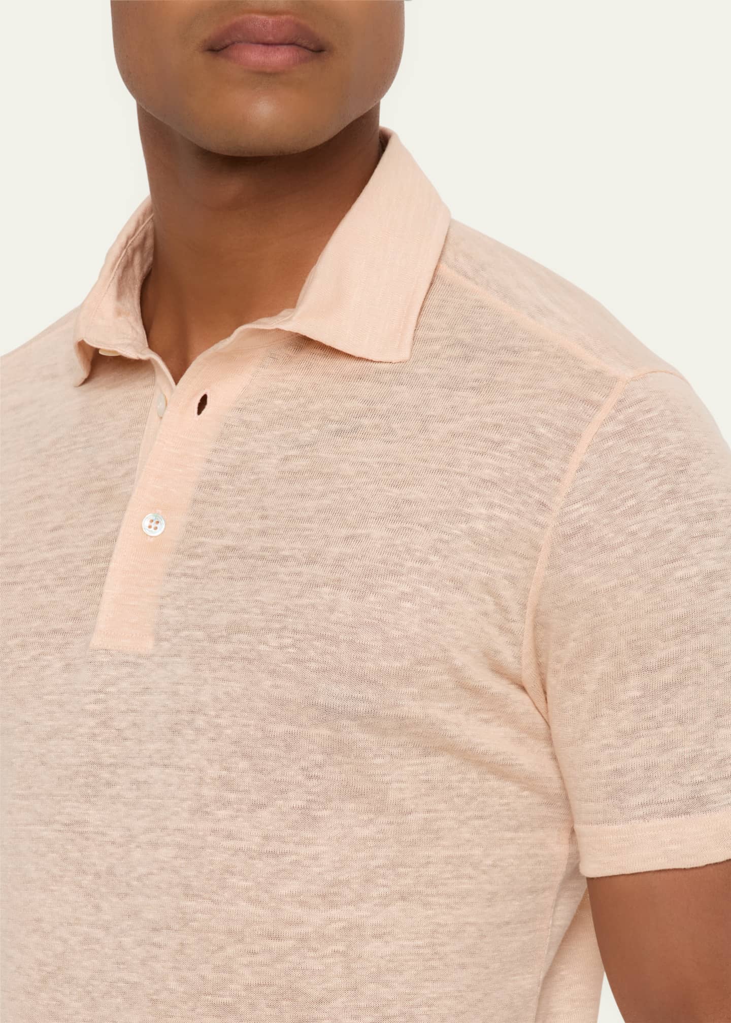 Loro Piana Men's Sam Linen Crewneck T-Shirt Image 5 of 5