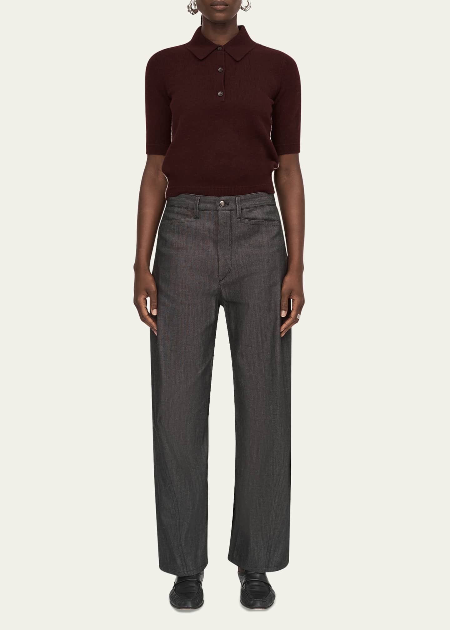 MARIA MCMANUS Petite Polo Cashmere Top Image 2 of 5