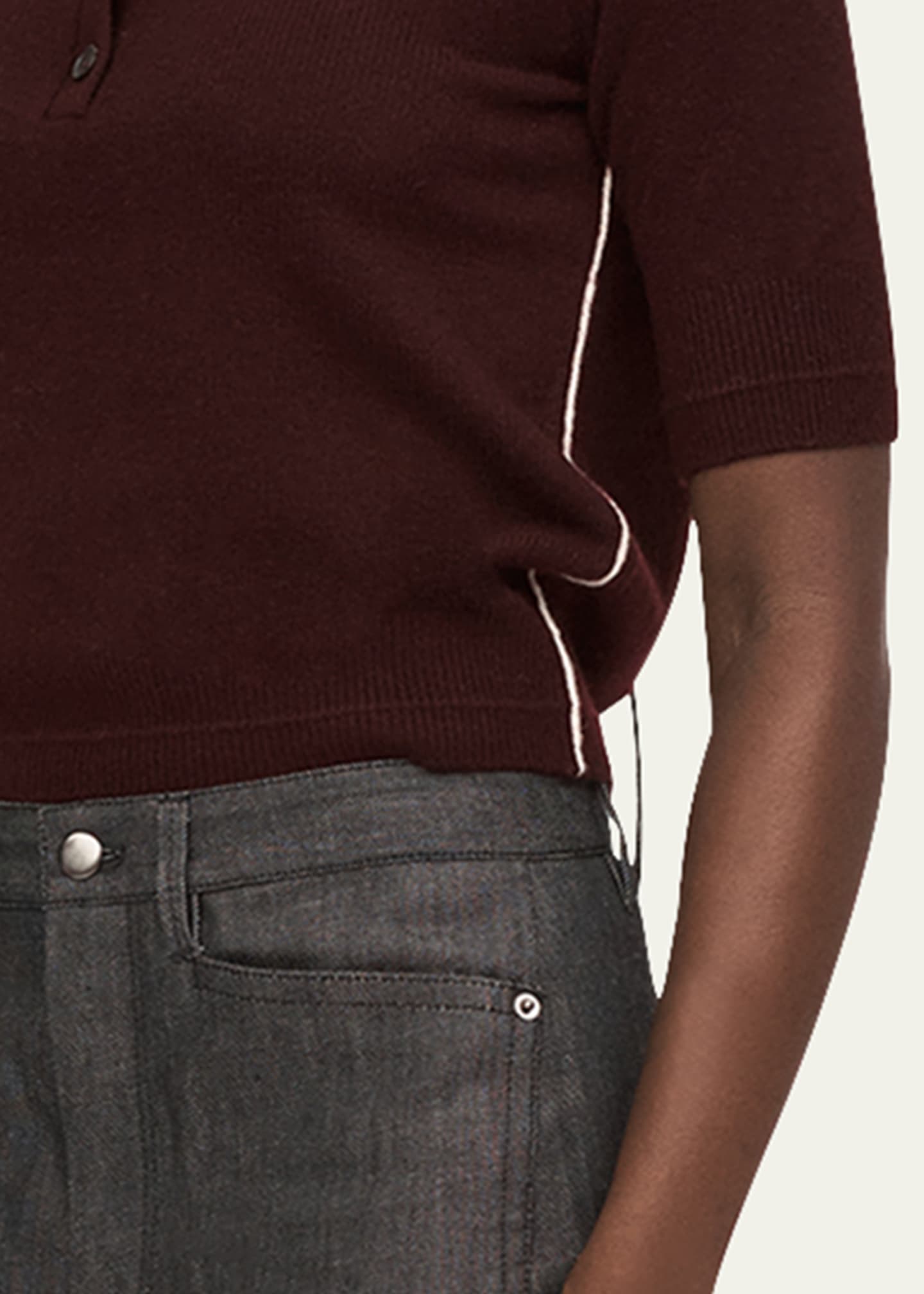 MARIA MCMANUS Petite Polo Cashmere Top Image 5 of 5
