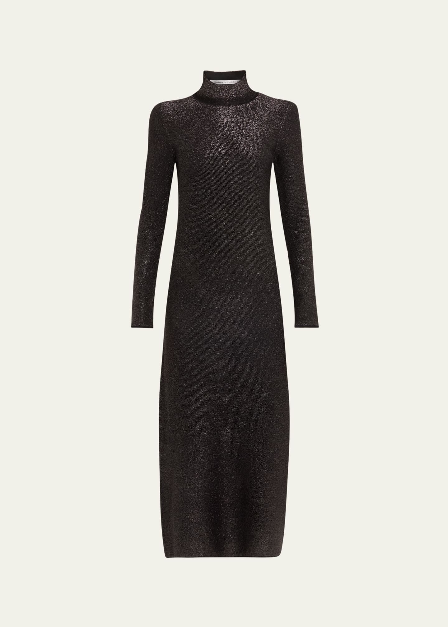 MARIA MCMANUS Metallic Long Sleeve Dress Image 1 of 5