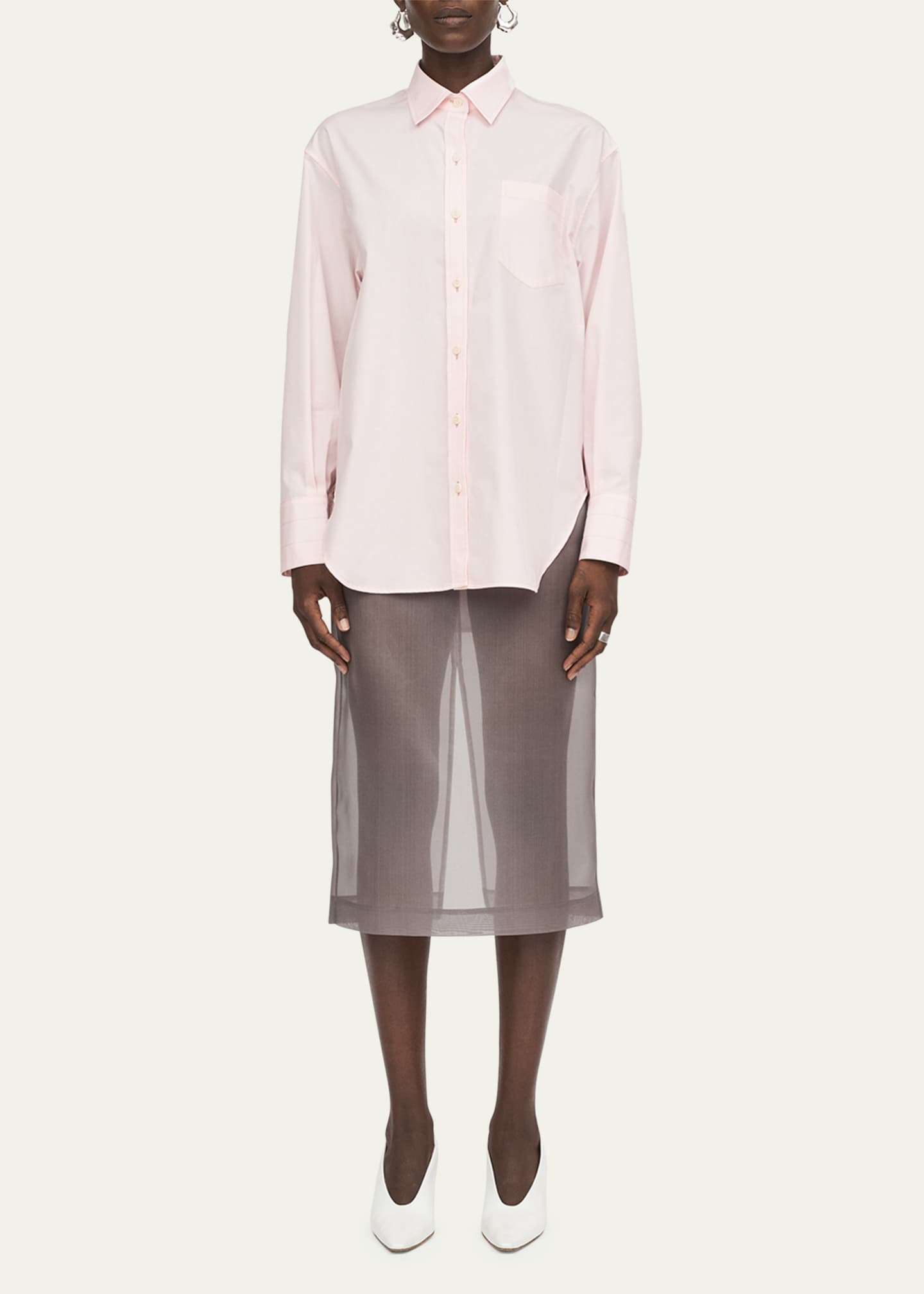 MARIA MCMANUS Oversized Button-Down Tunic Shirt Image 2 of 5