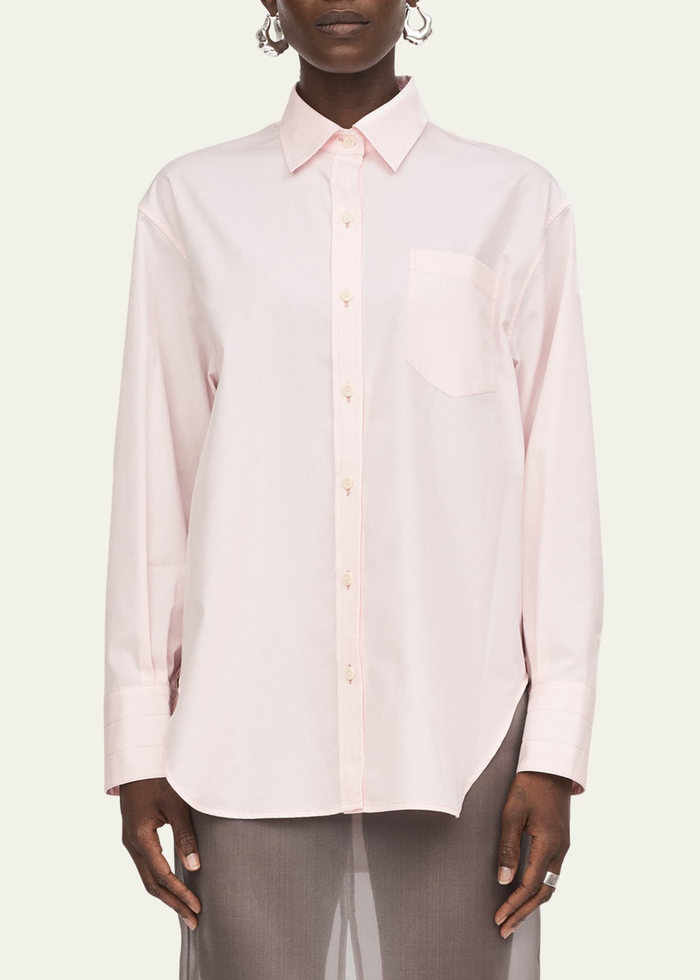 MARIA MCMANUS Oversized Button-Down Tunic Shirt Image 4 of 5