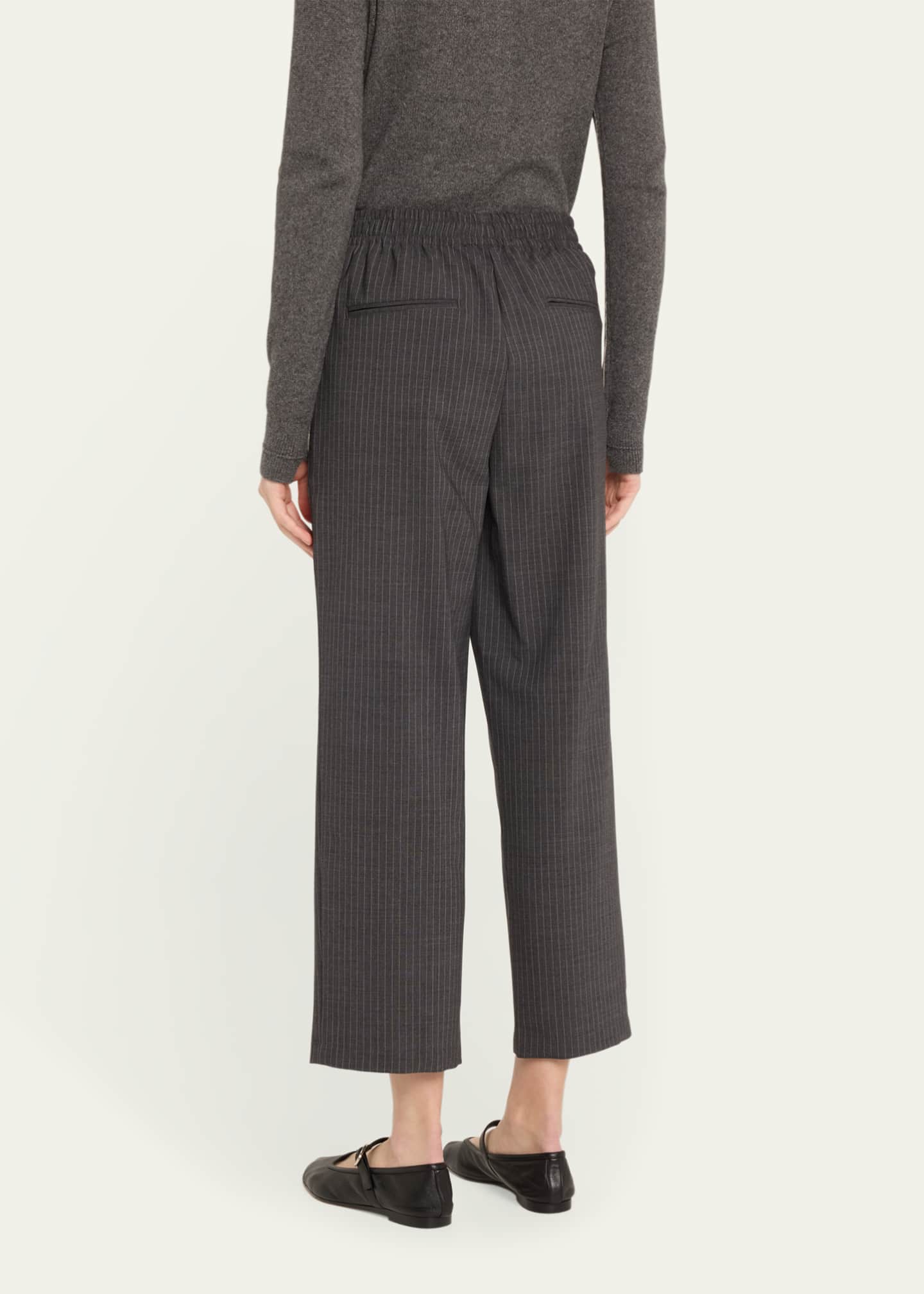 MARIA MCMANUS Pinstripe Cosy Drawstring Wool Pants Image 3 of 5