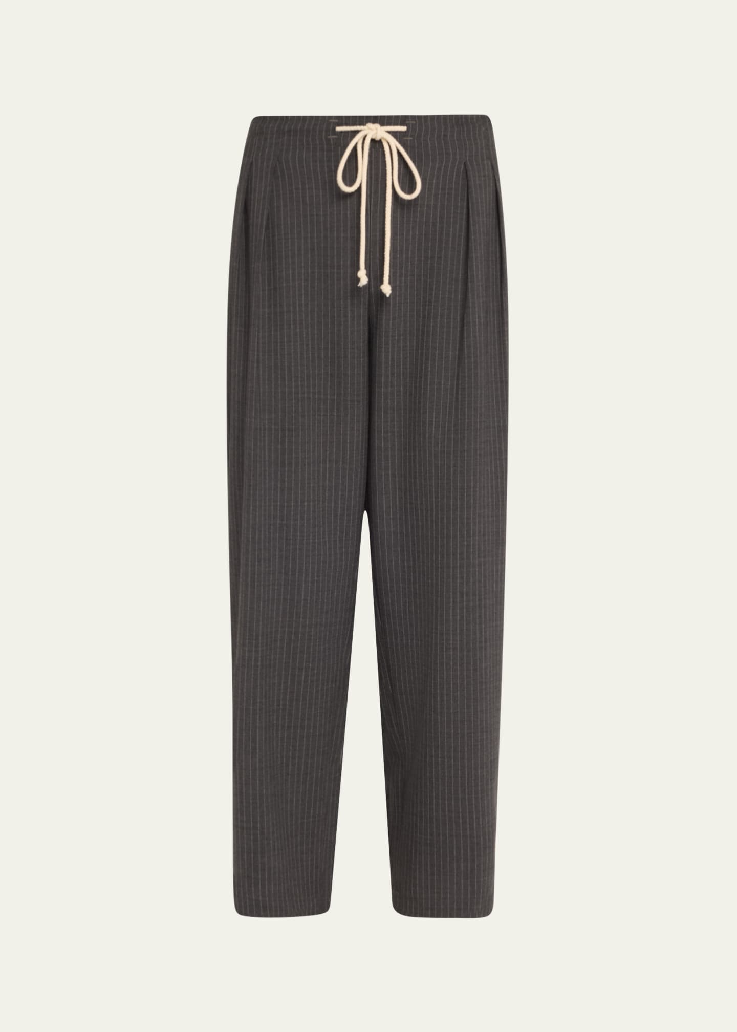 MARIA MCMANUS Pinstripe Cosy Drawstring Wool Pants Image 1 of 5