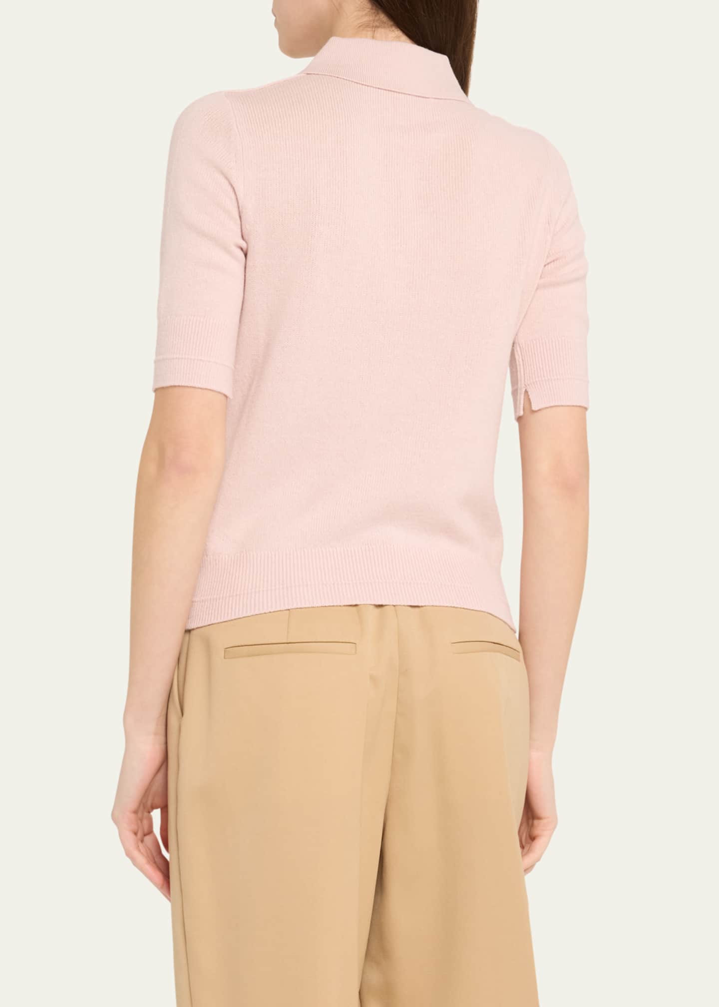 MARIA MCMANUS Cashmere Short-Sleeve Petite Polo Shirt Image 3 of 5