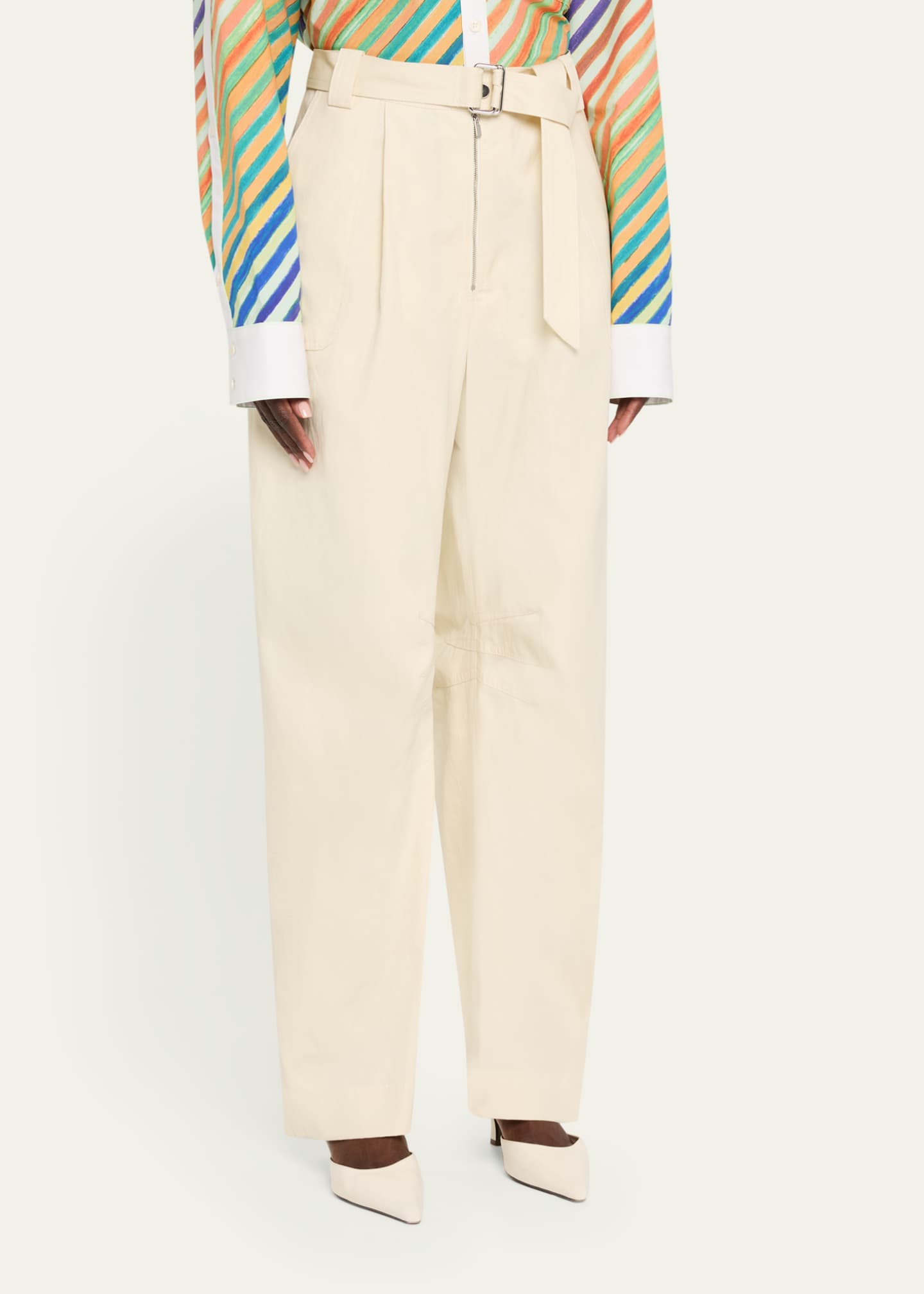 CHRISTOPHER JOHN ROGERS Striped Bias Button-Down Shirt Image 4 of 5
