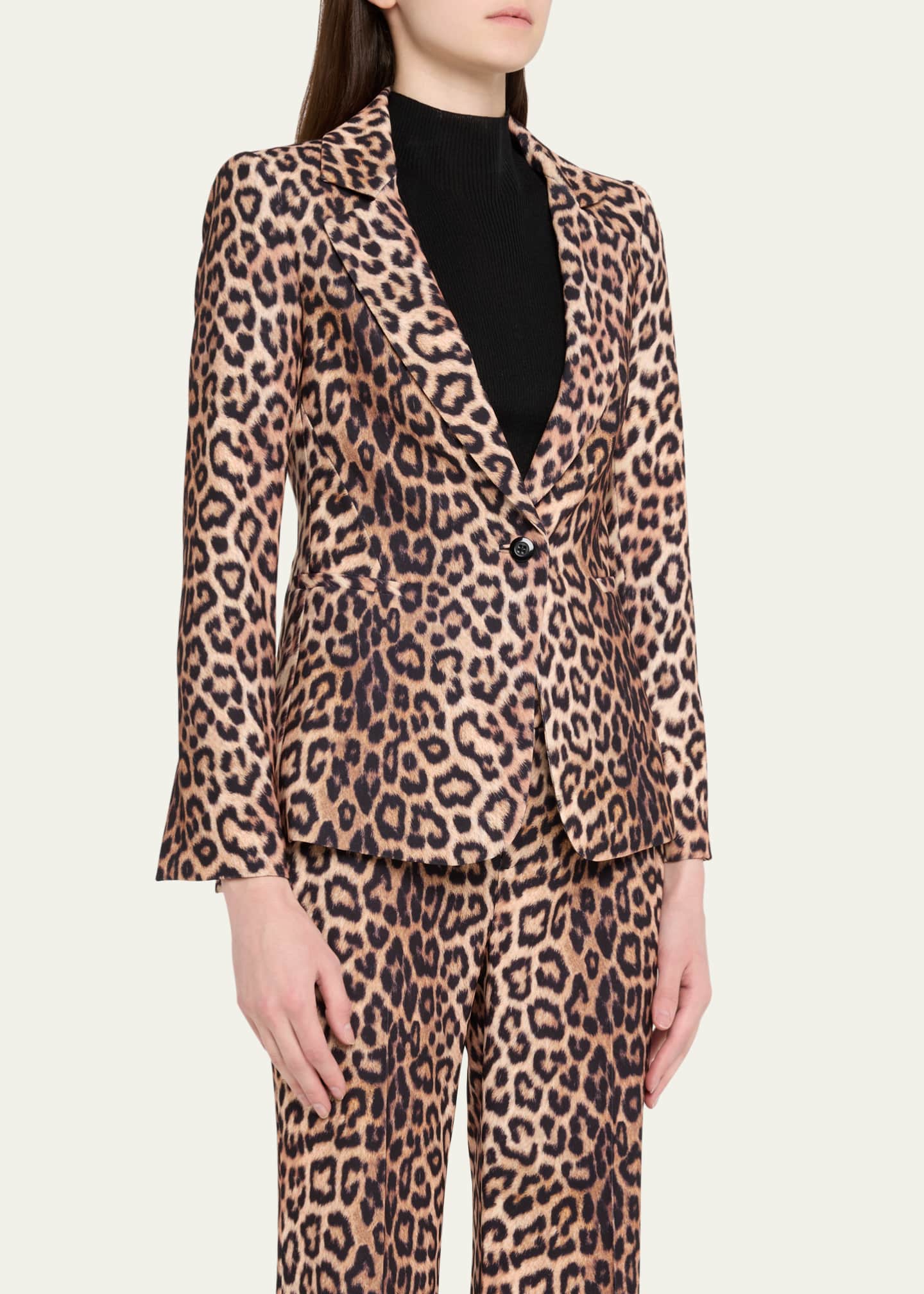 Alice + Olivia Macey Leopard Fitted Blazer Image 4 of 5