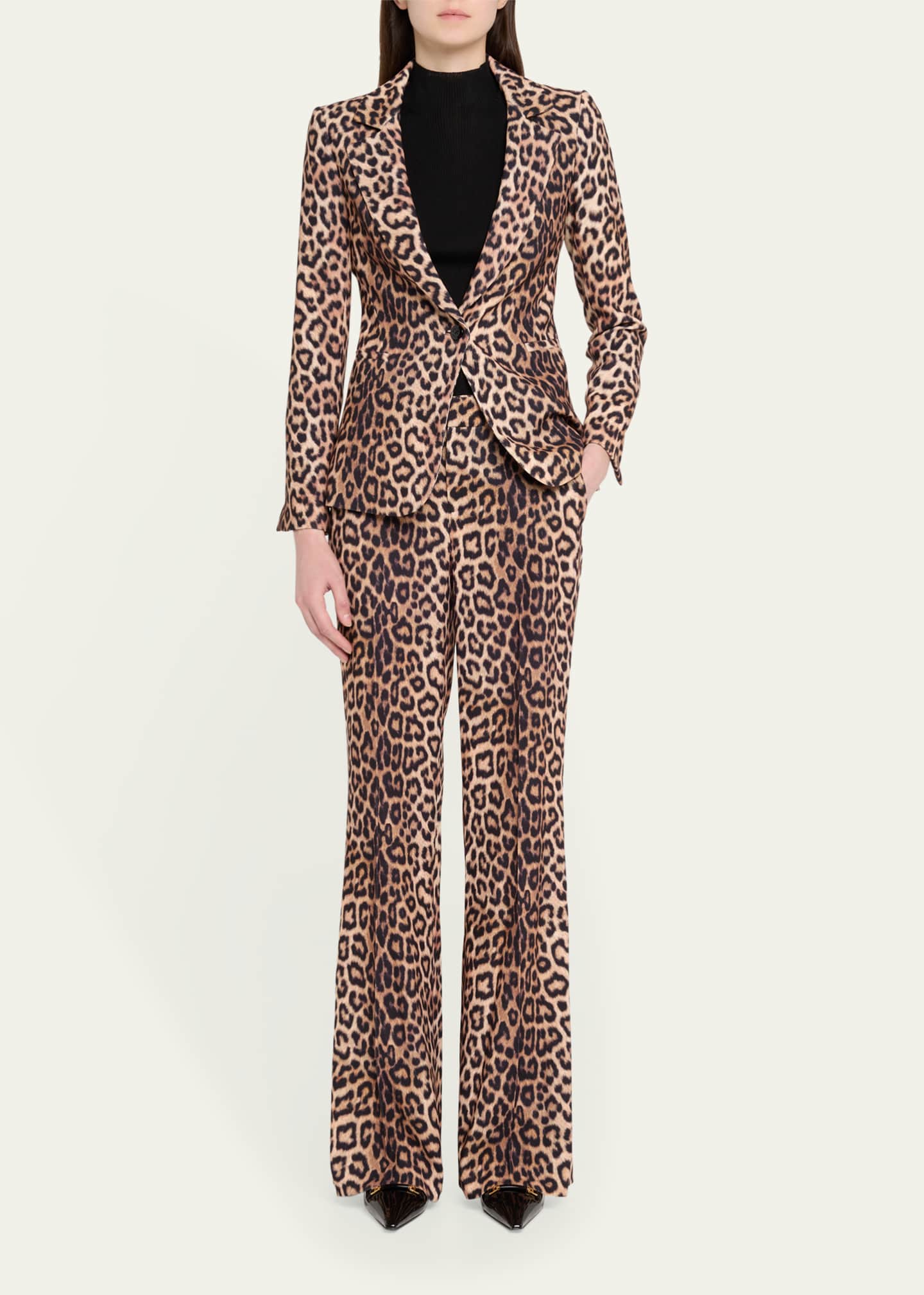 Alice + Olivia Remi Leopard Slim Bootcut Pants Image 2 of 5