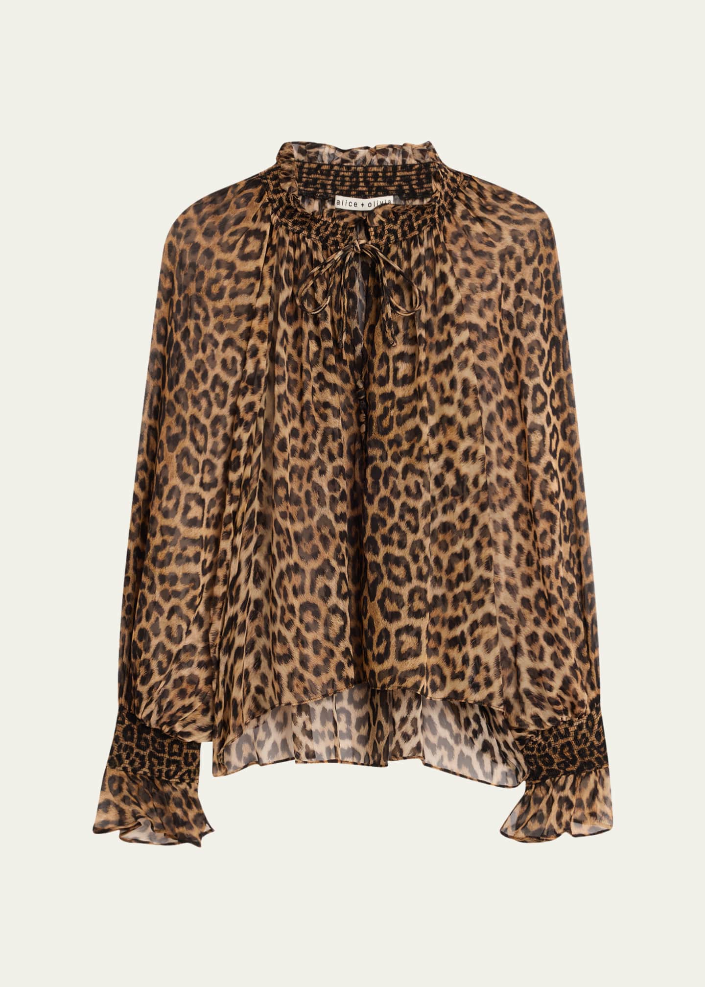 Alice + Olivia Catwalk Norah Tie-Neck Peasant Blouse Image 1 of 5