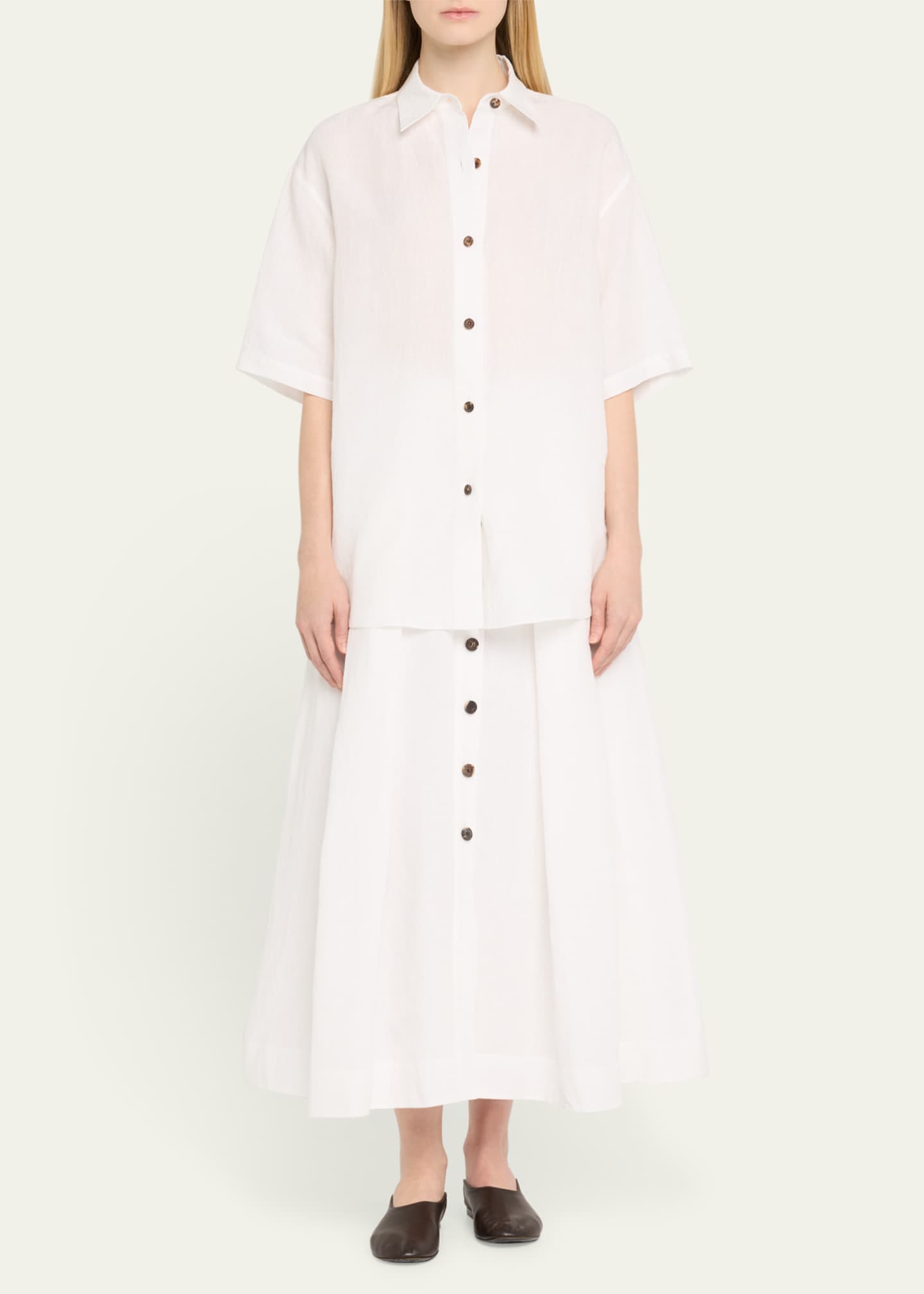 Lafayette 148 New York Oversized Button-Down Linen Shirt Image 2 of 5