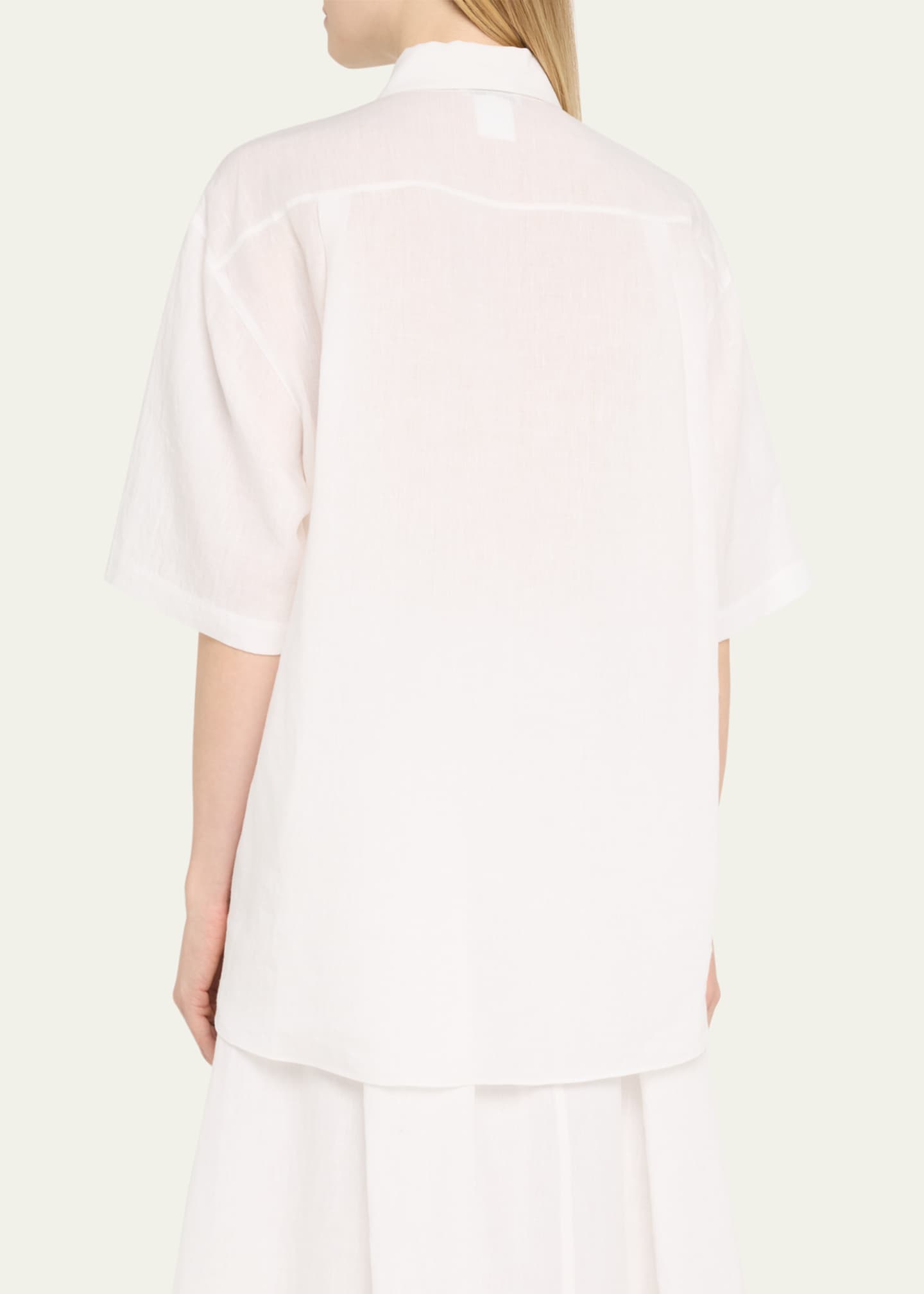 Lafayette 148 New York Oversized Button-Down Linen Shirt Image 3 of 5