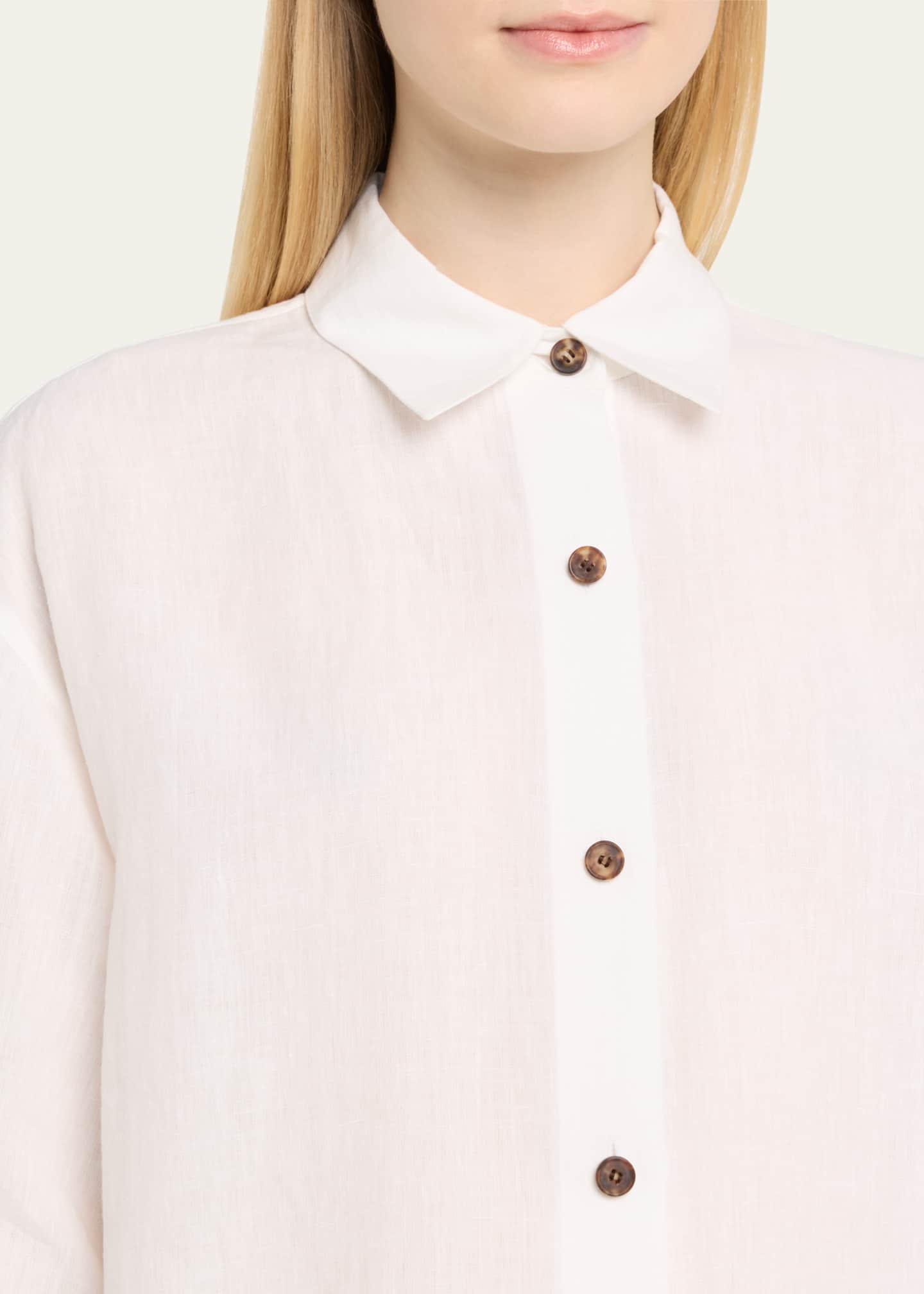 Lafayette 148 New York Oversized Button-Down Linen Shirt Image 5 of 5