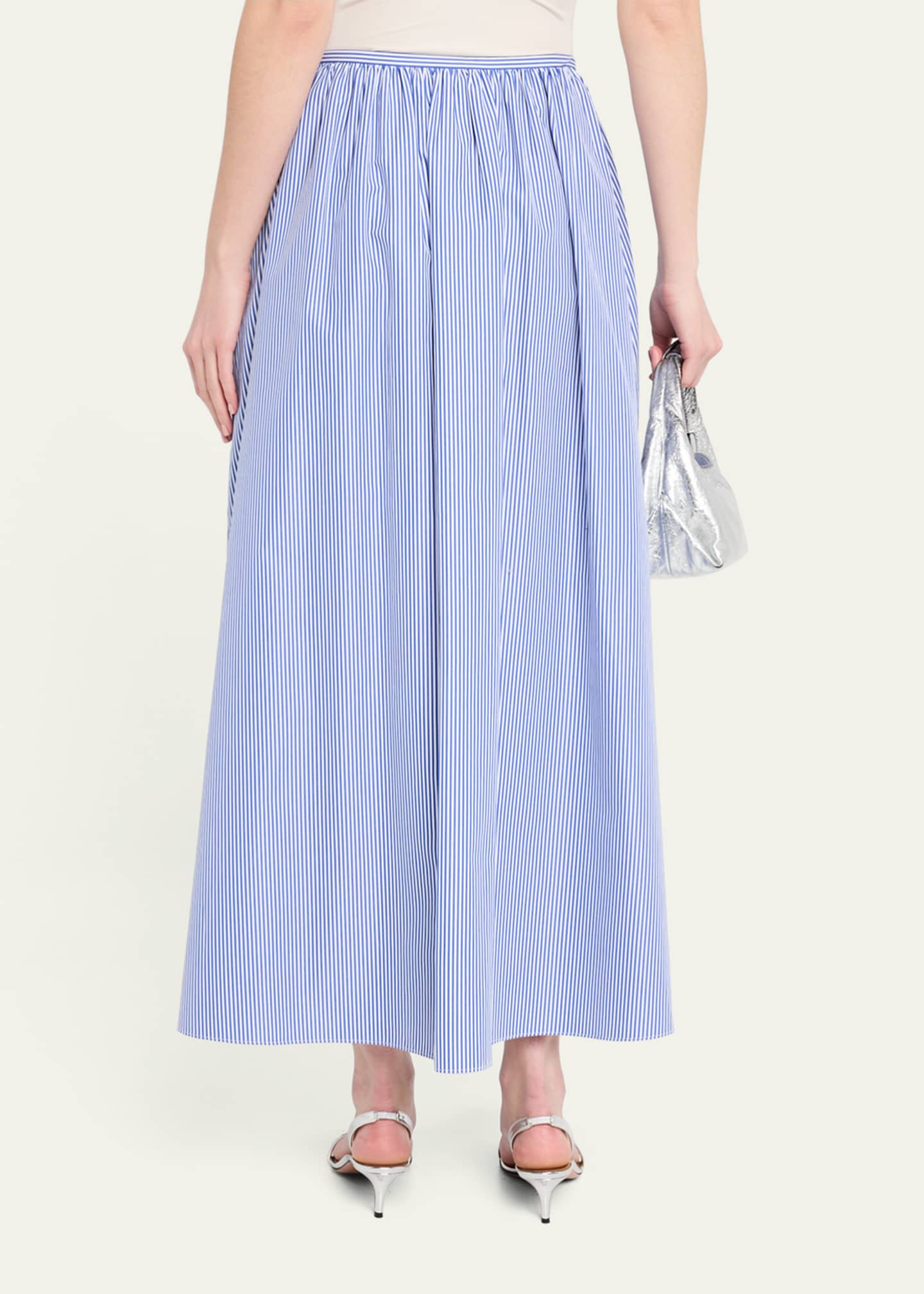 Lafayette 148 New York Gathered-Waist Striped Skirt Image 3 of 5