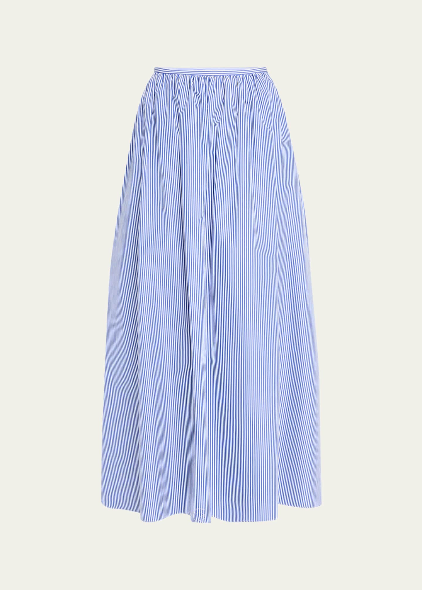 Lafayette 148 New York Gathered-Waist Striped Skirt Image 1 of 5