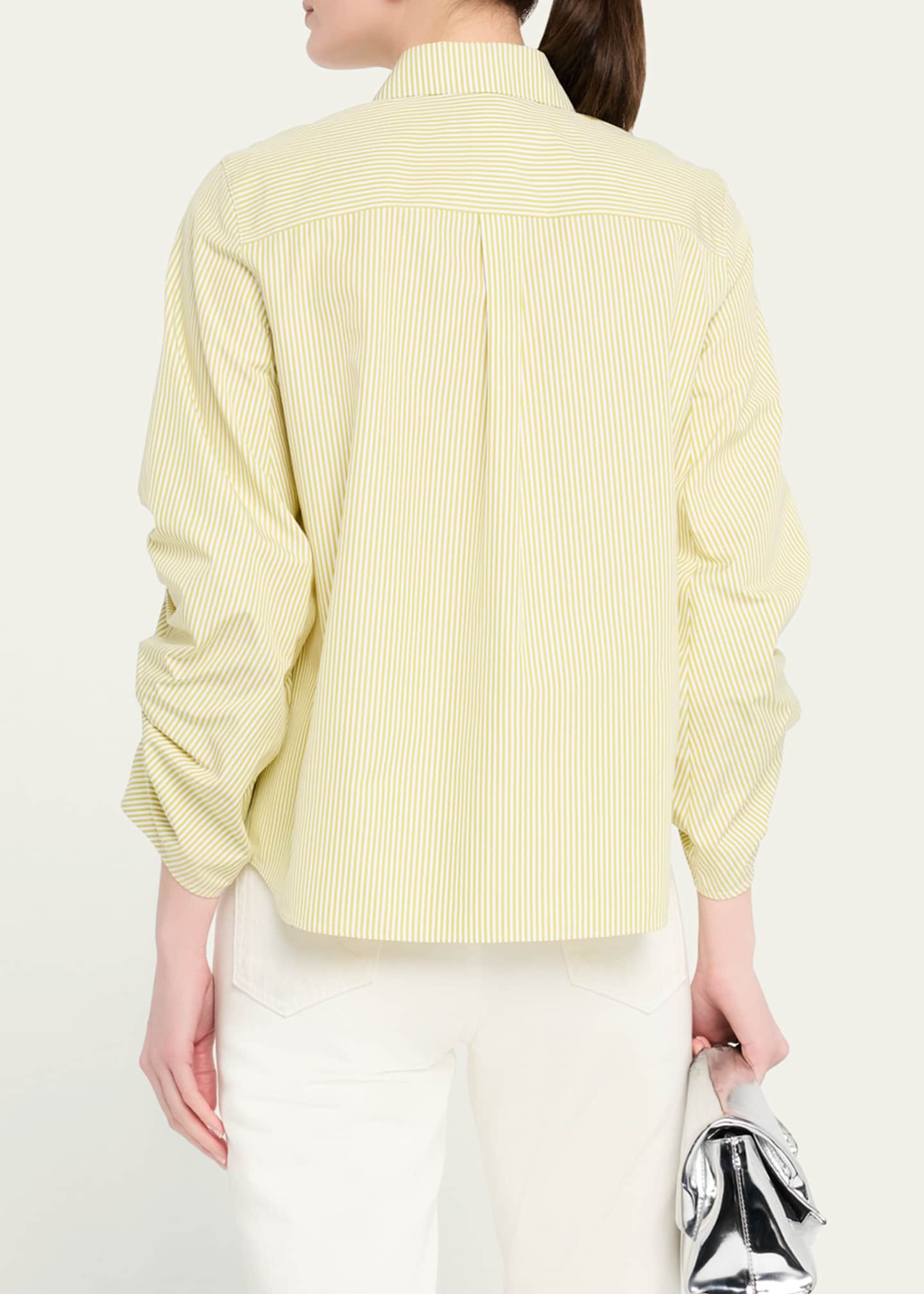 Lafayette 148 New York Ruched-Sleeve Button-Down Shirt Image 3 of 5