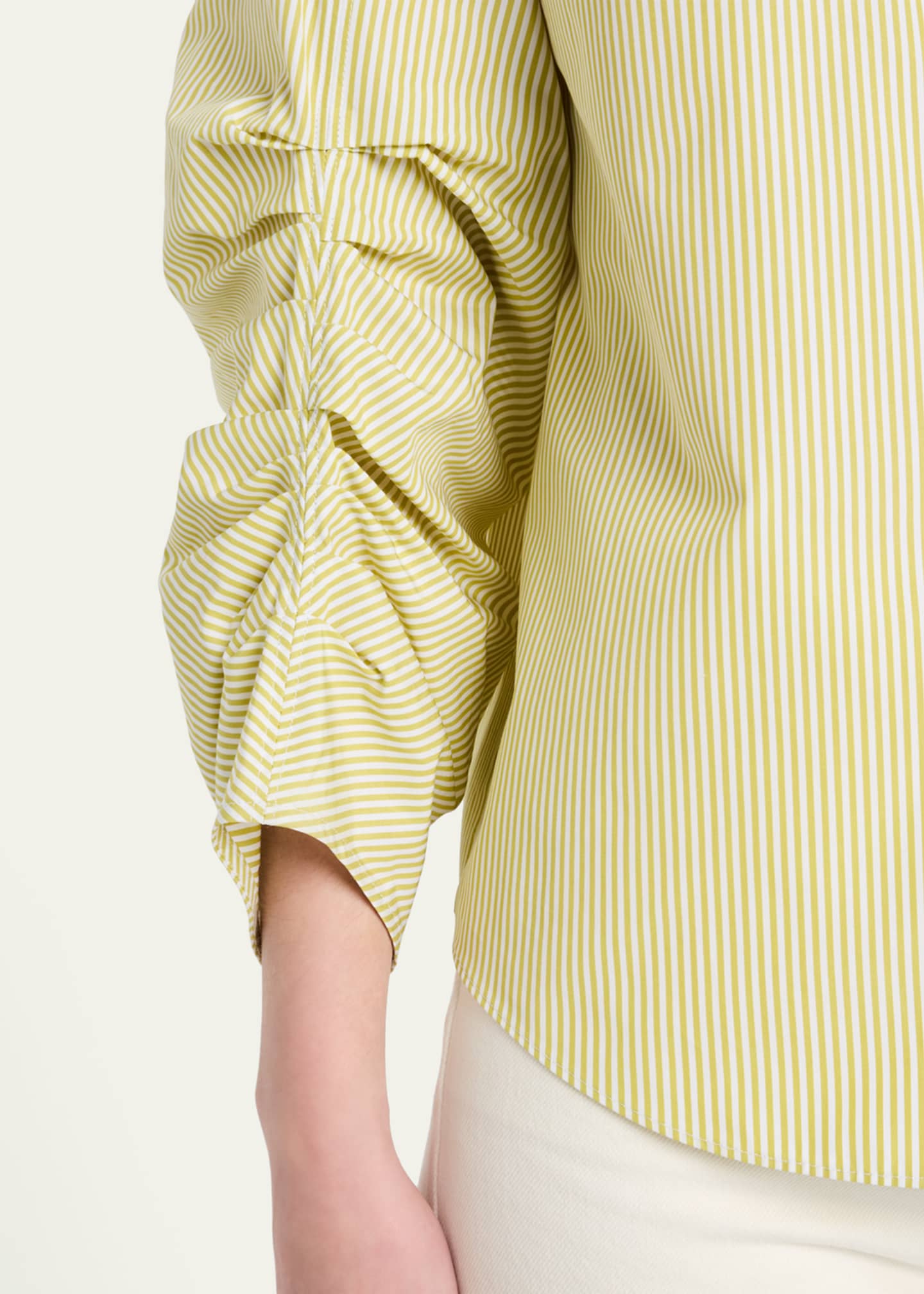 Lafayette 148 New York Ruched-Sleeve Button-Down Shirt Image 5 of 5