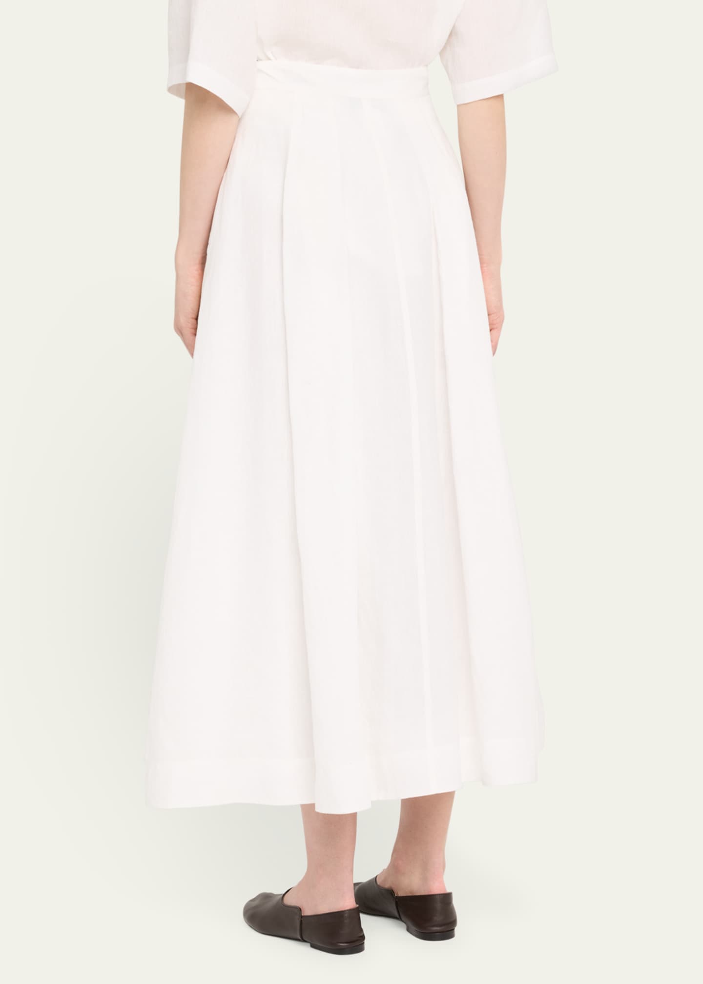 Lafayette 148 New York Pleated Button-Front Linen Maxi Skirt Image 3 of 5