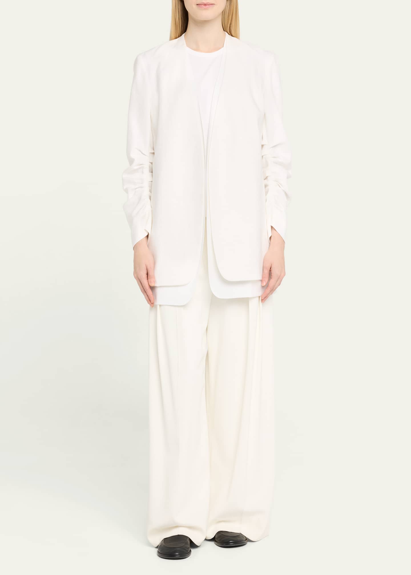 Lafayette 148 New York Layered Pleated-Sleeve Blazer Image 2 of 5