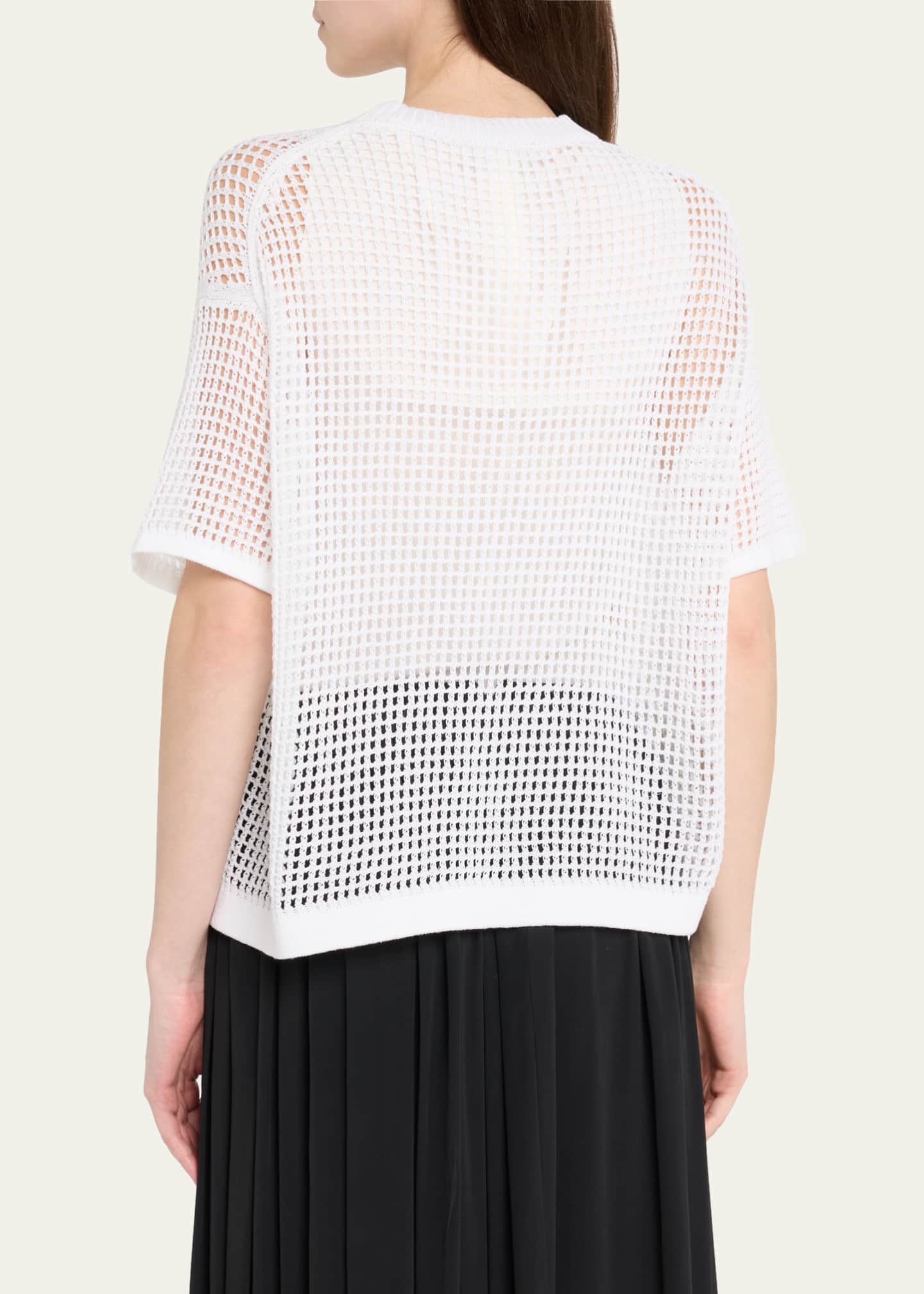 Lafayette 148 New York Embroidered Mesh-Knit Sweater Image 3 of 5