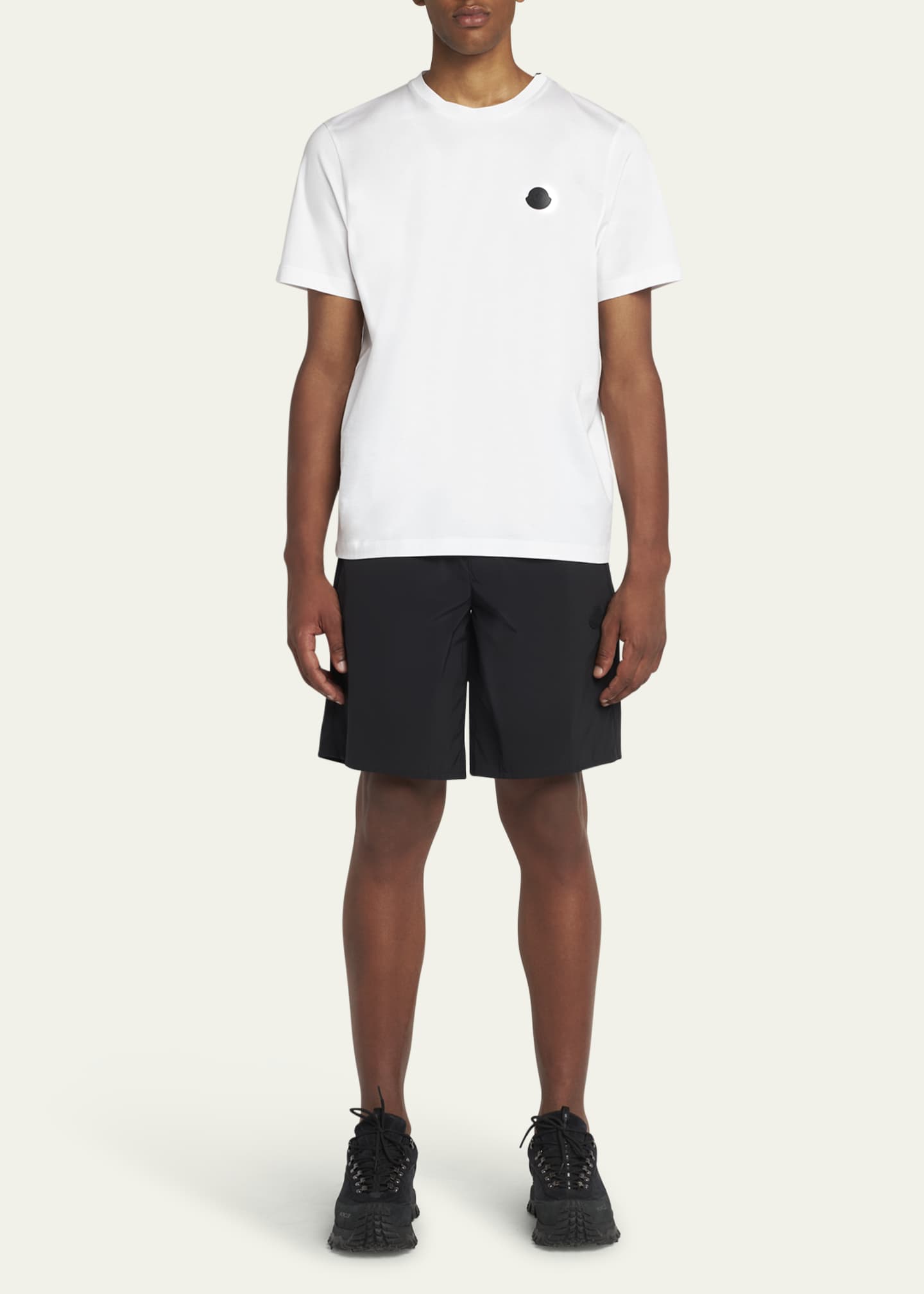 Moncler Men's Logo Patch Cotton Crewneck T-Shirt Image 2 of 5