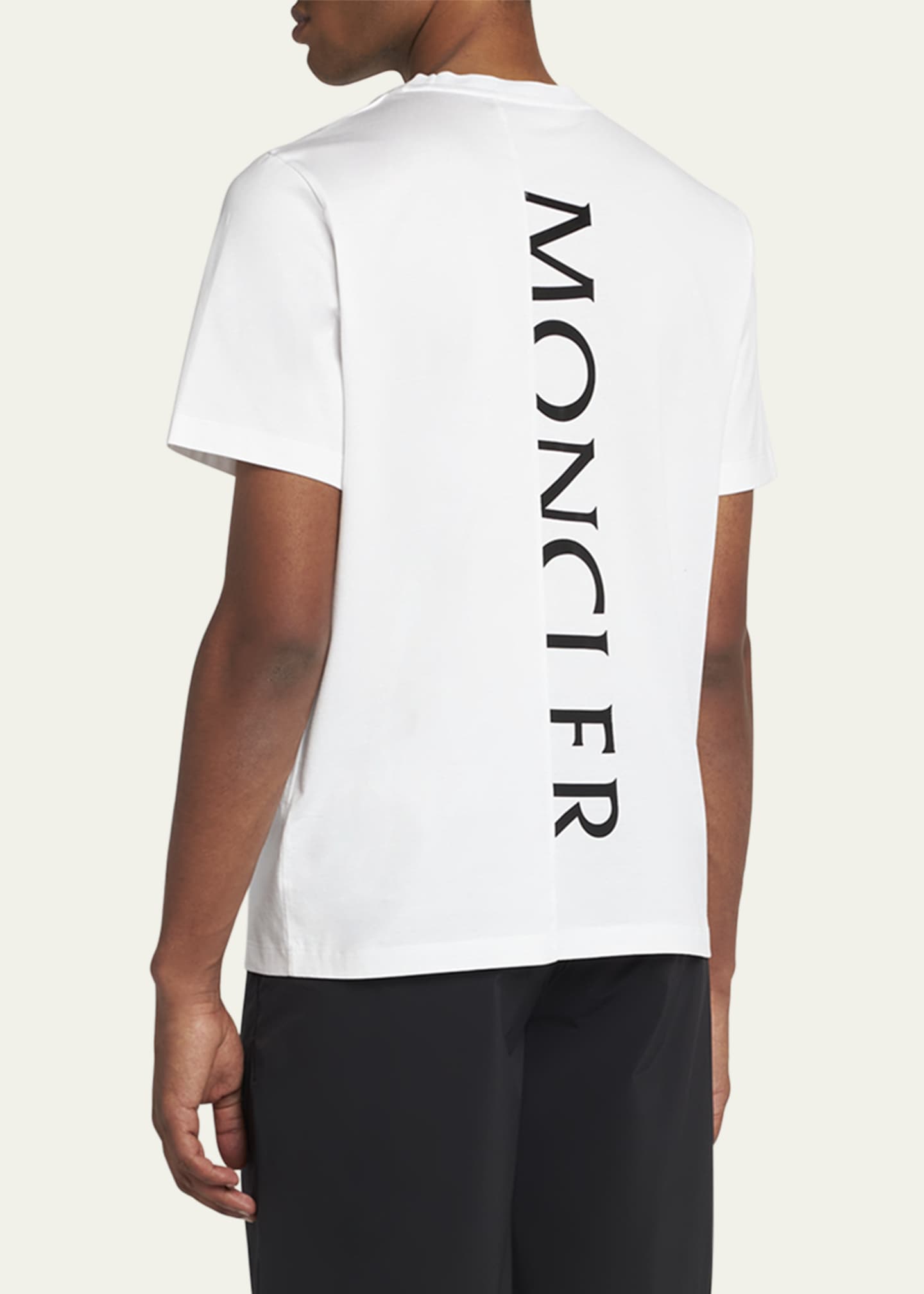 Moncler Men's Logo Patch Cotton Crewneck T-Shirt Image 3 of 5