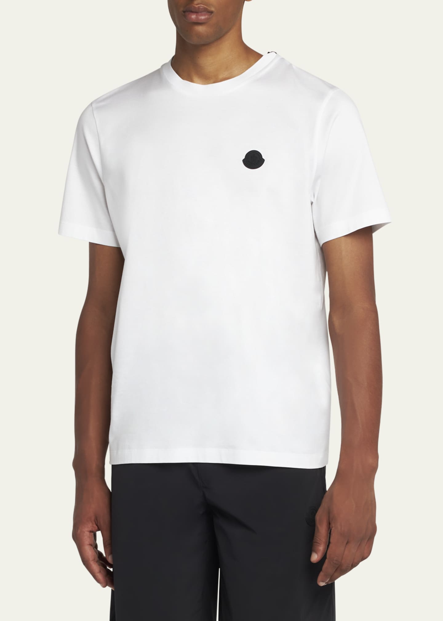 Moncler Men's Logo Patch Cotton Crewneck T-Shirt Image 4 of 5