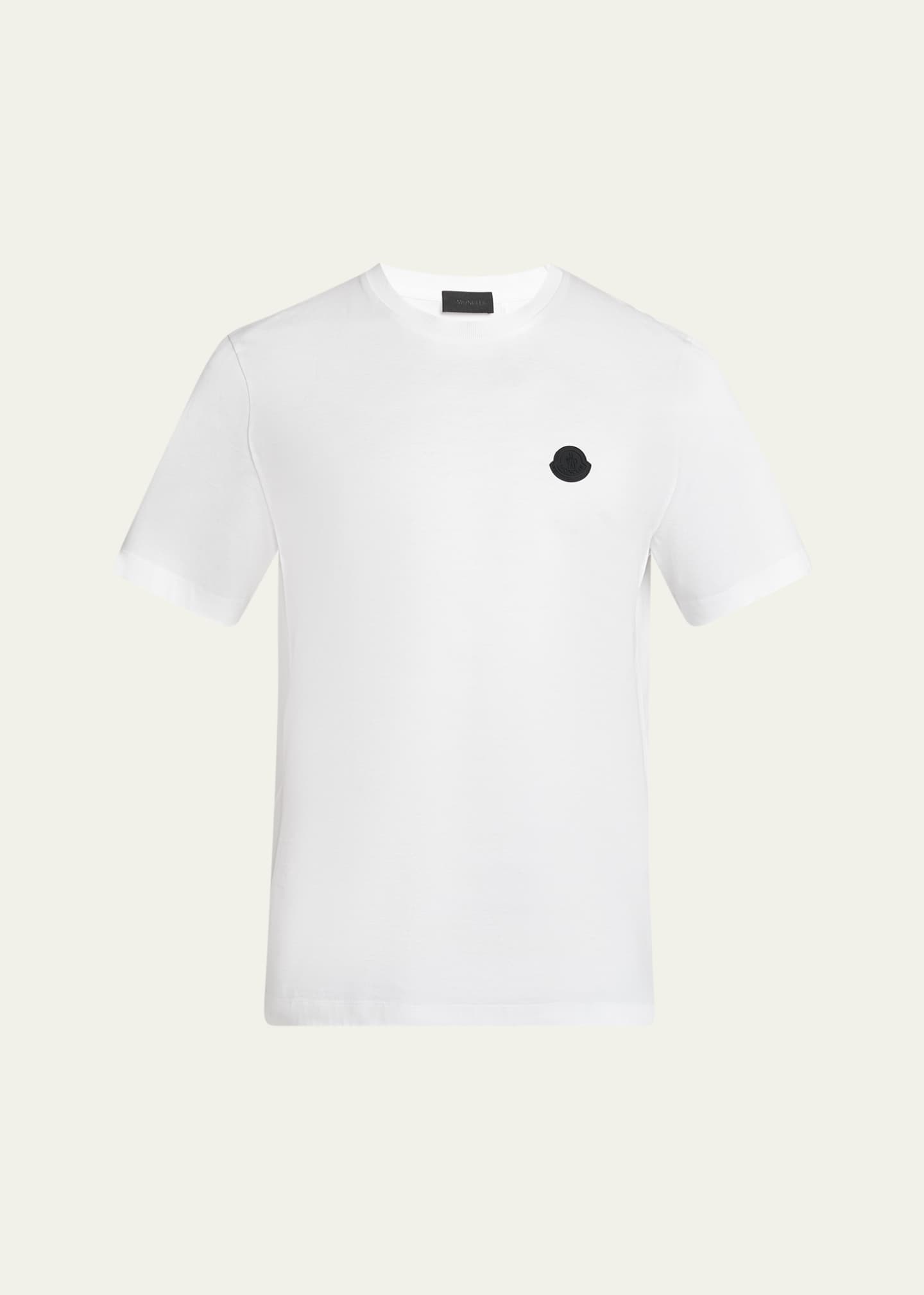 Moncler Men's Logo Patch Cotton Crewneck T-Shirt Image 1 of 5