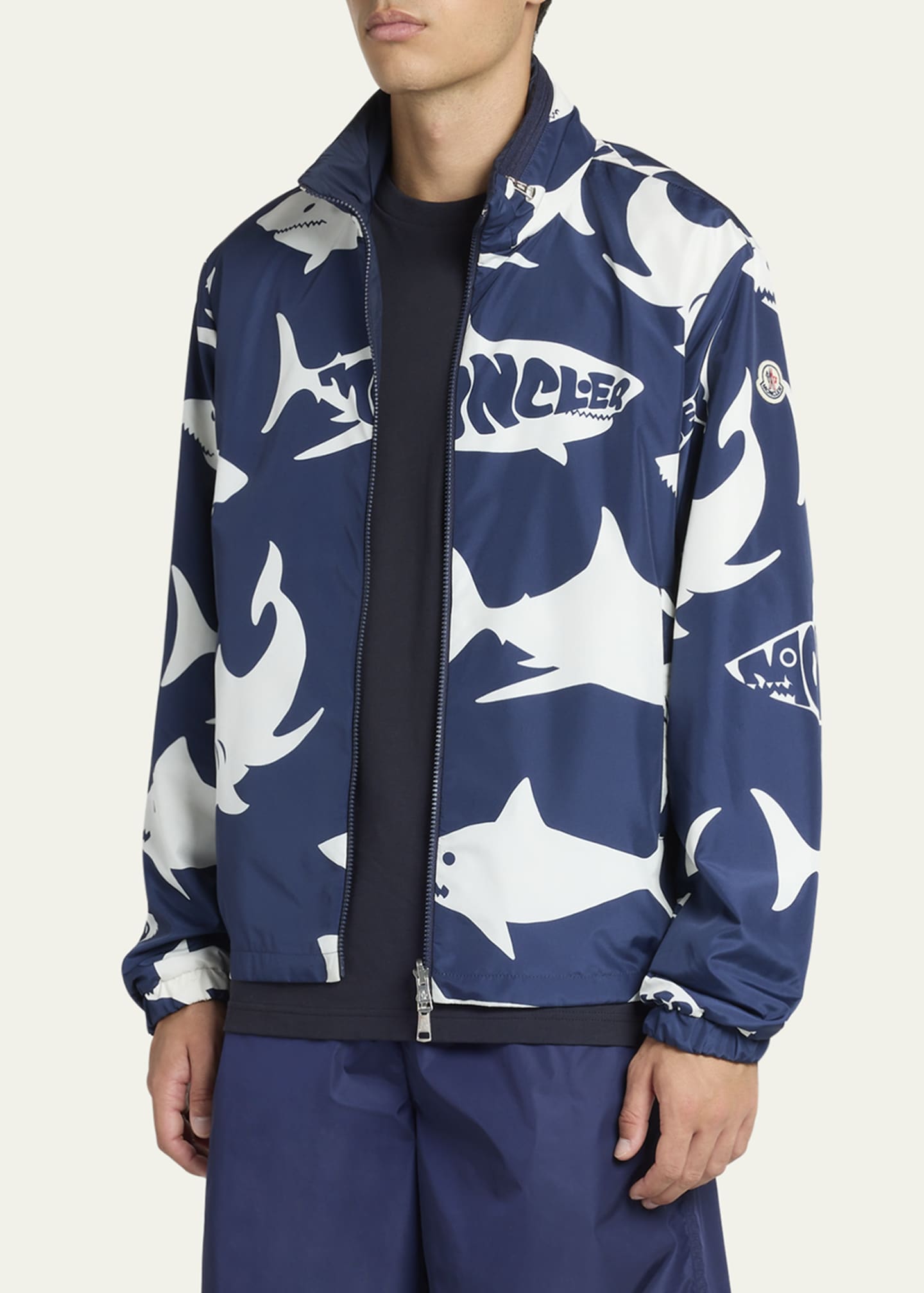 Moncler Men's Archivio Shark-Print Jacket Image 4 of 5