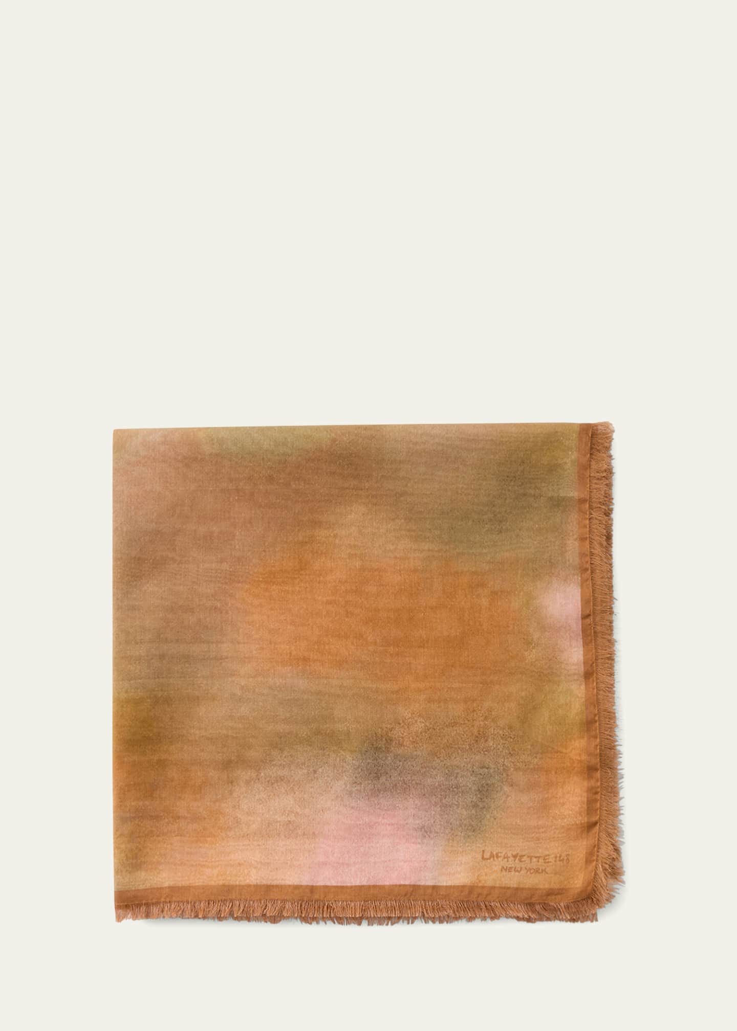 Lafayette 148 New York Mottled Square Cotton-Silk Scarf Image 3 of 3