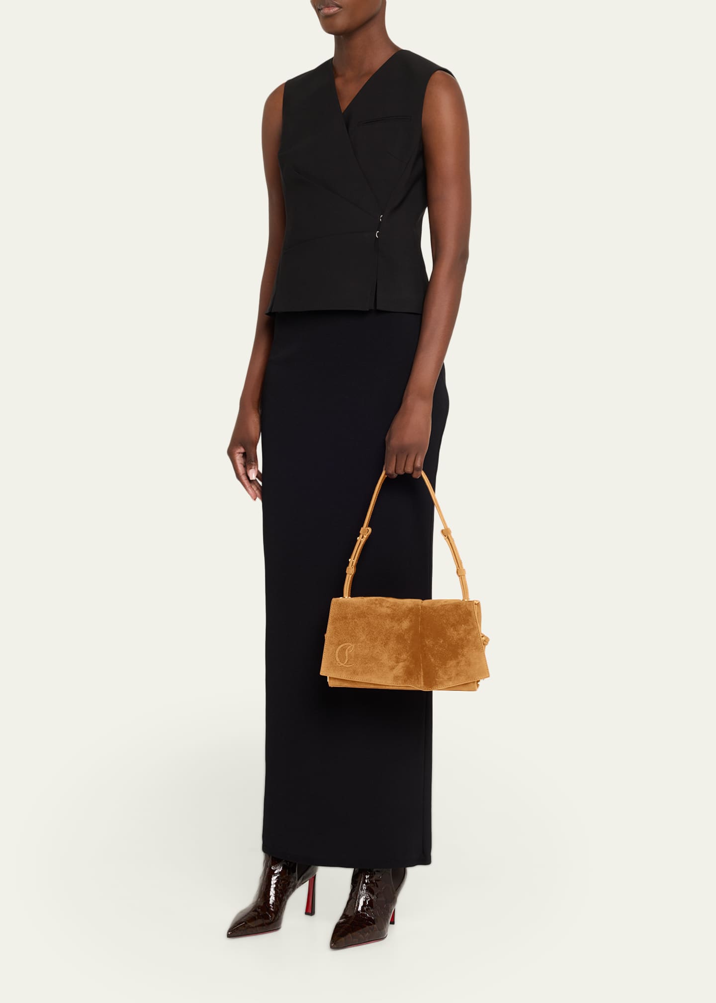 Christian Louboutin Baggy Small Shoulder Bag in Suede