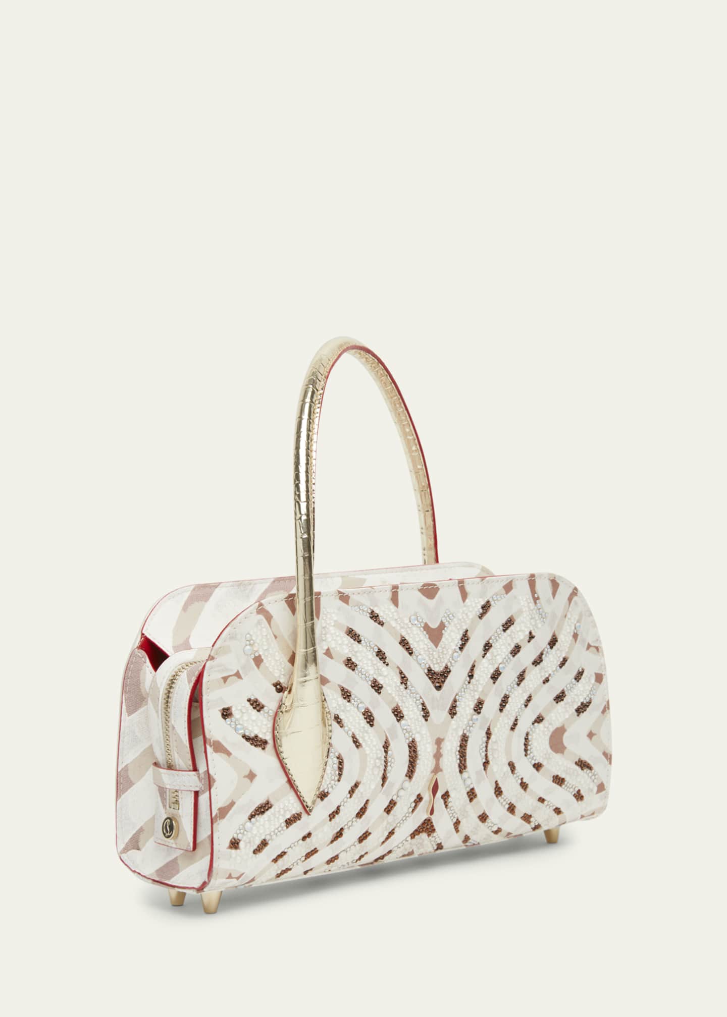 Christian Louboutin Eloise Top-Handle Bag in Gaagal Mirror Strass Leather Image 2 of 4