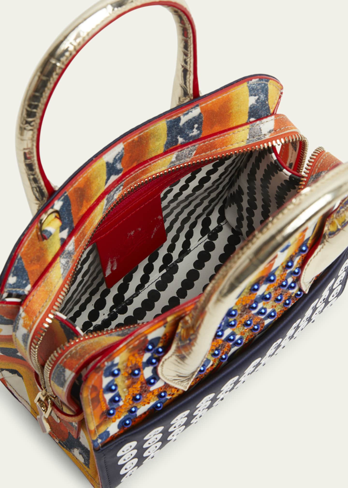 Christian Louboutin Eloise Mini Top-Handle Bag in Gaagal Embellished Satin and Leather Image 3 of 4