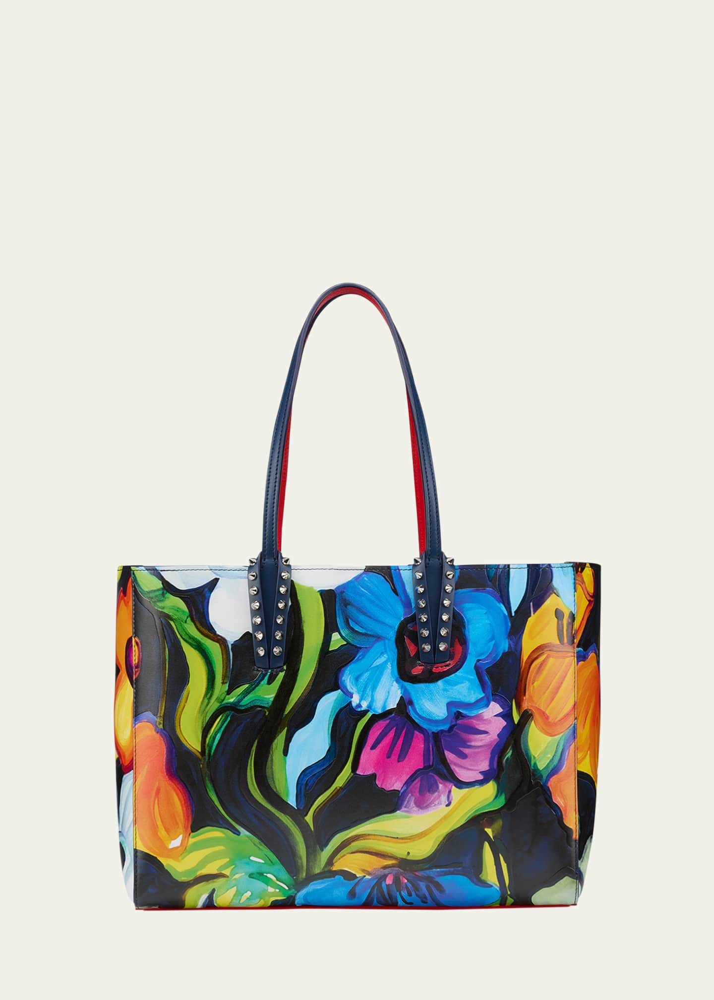 Christian Louboutin Cabata Small Tote Bag in Flower-Print Leather Image 1 of 6
