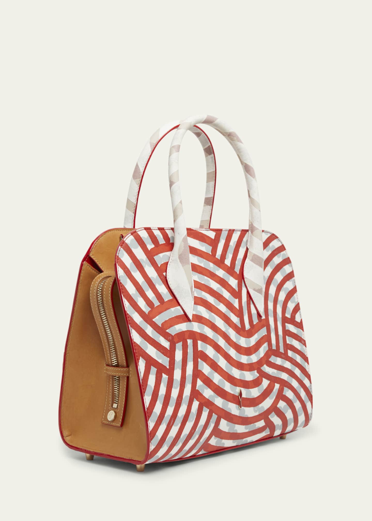 Christian Louboutin Eloise Medium Top-Handle Bag in Coated Canvas and Leather Image 2 of 4