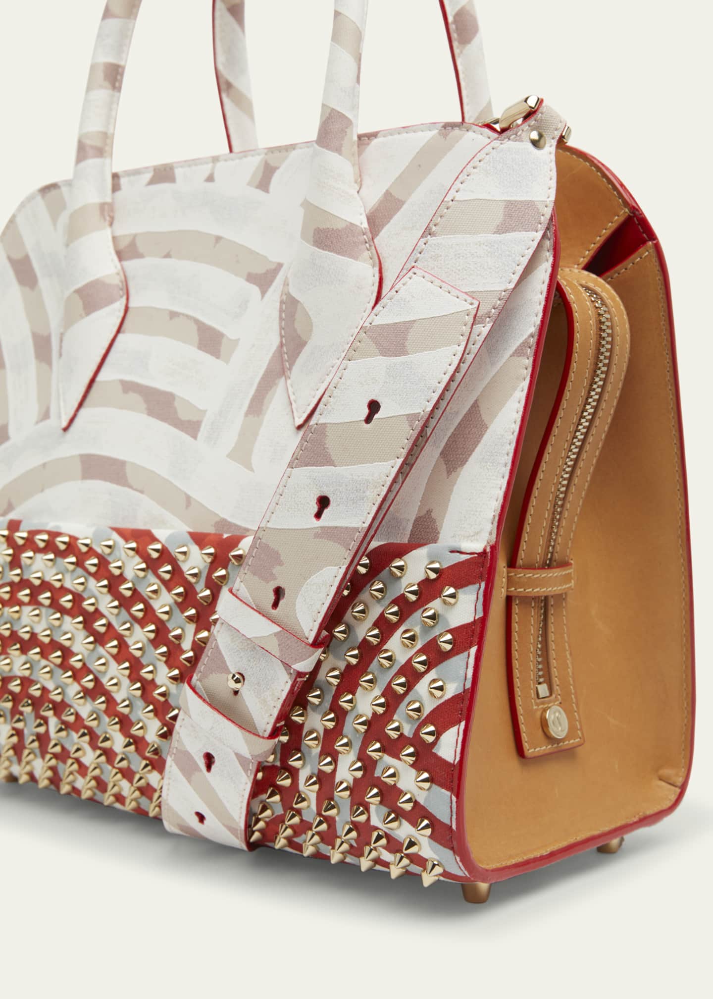 Christian Louboutin Eloise Medium Top-Handle Bag in Coated Canvas and Leather Image 4 of 4